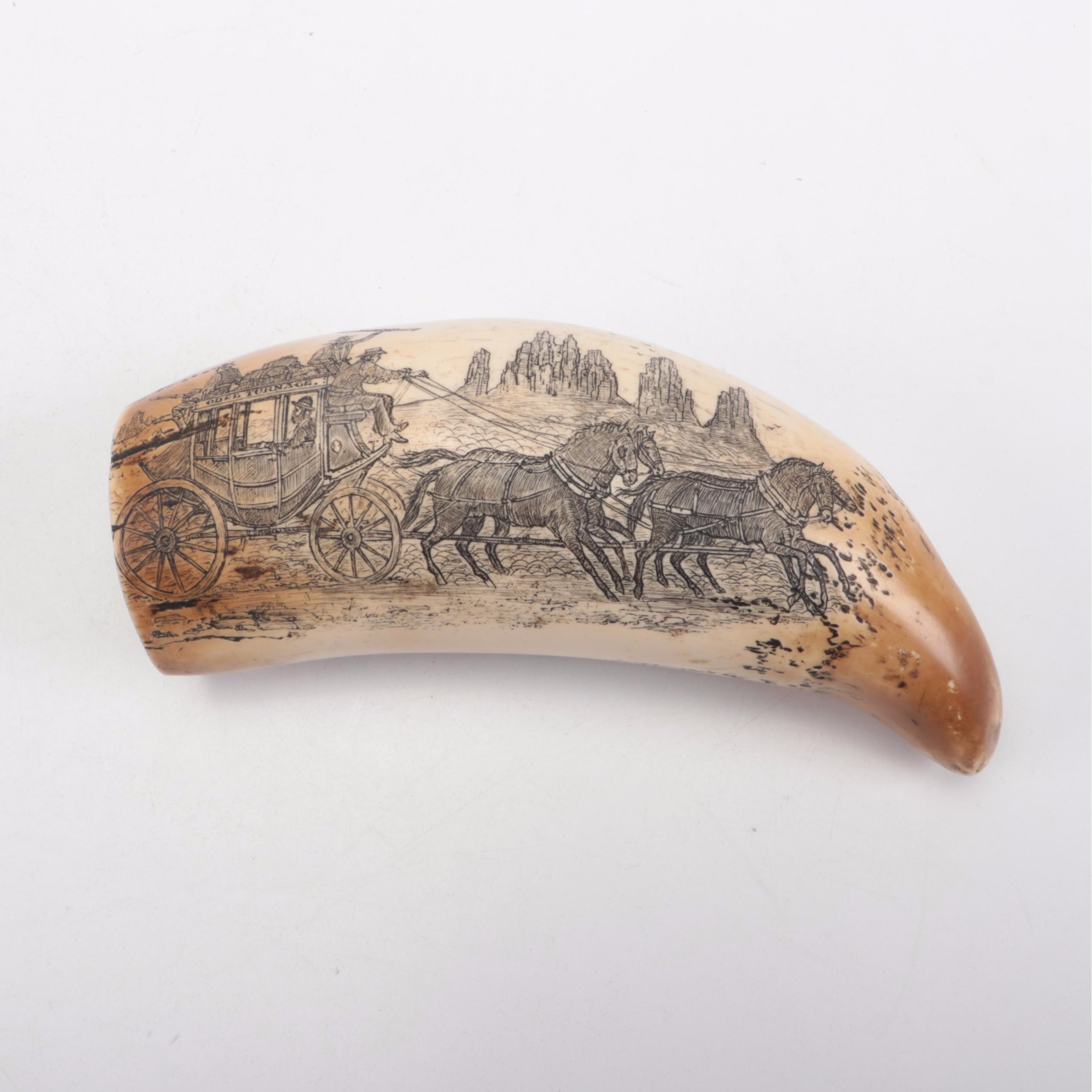 National Bone Handle and Schrade Antler Handle Pocket Knives with Whale Tooth