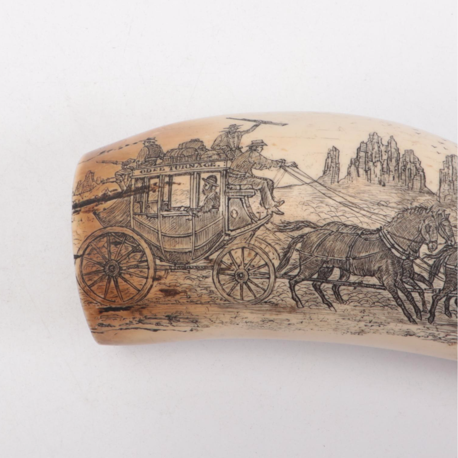 National Bone Handle and Schrade Antler Handle Pocket Knives with Whale Tooth