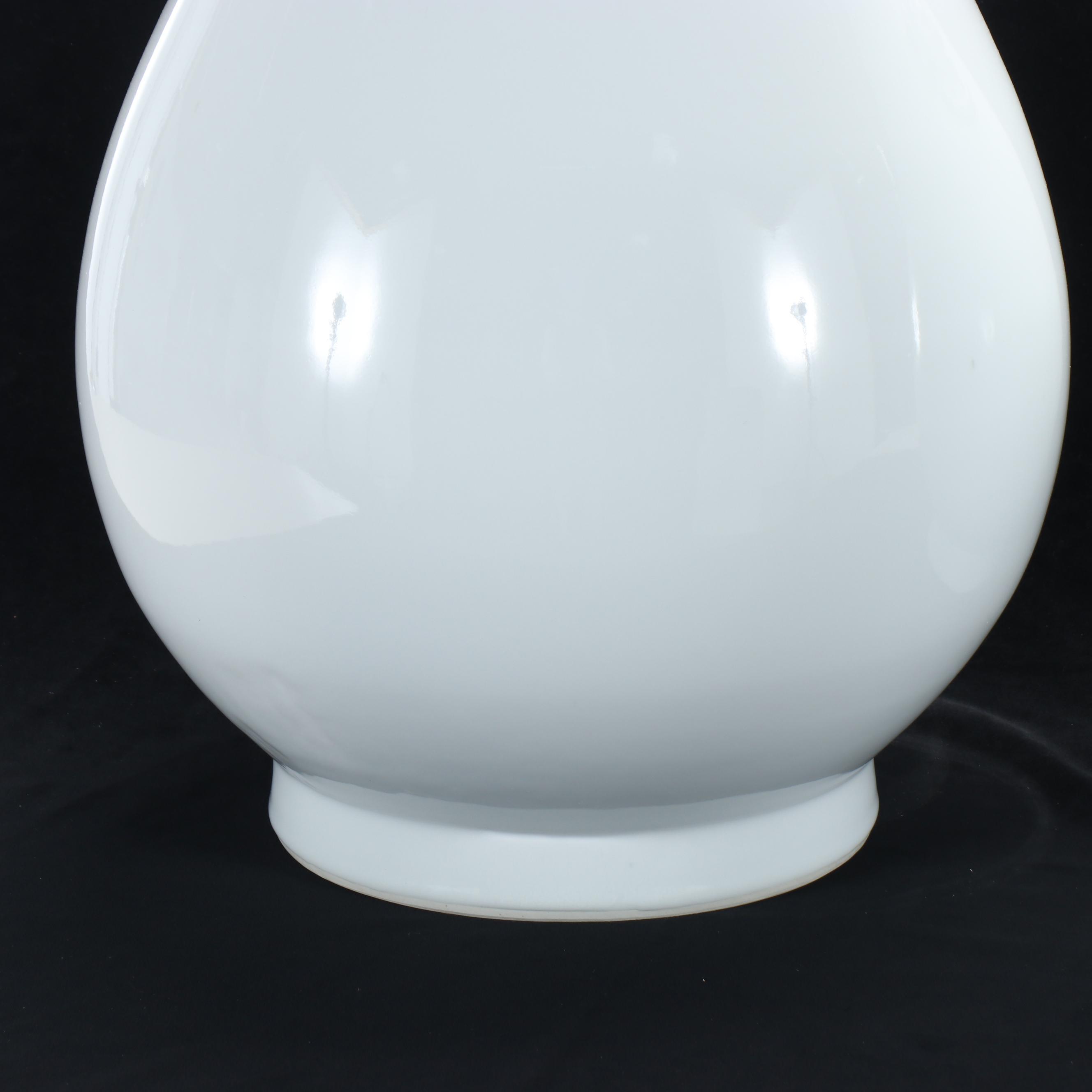 Pair of Tozai Home Chinese Style Blanc de Chine Porcelain Vases