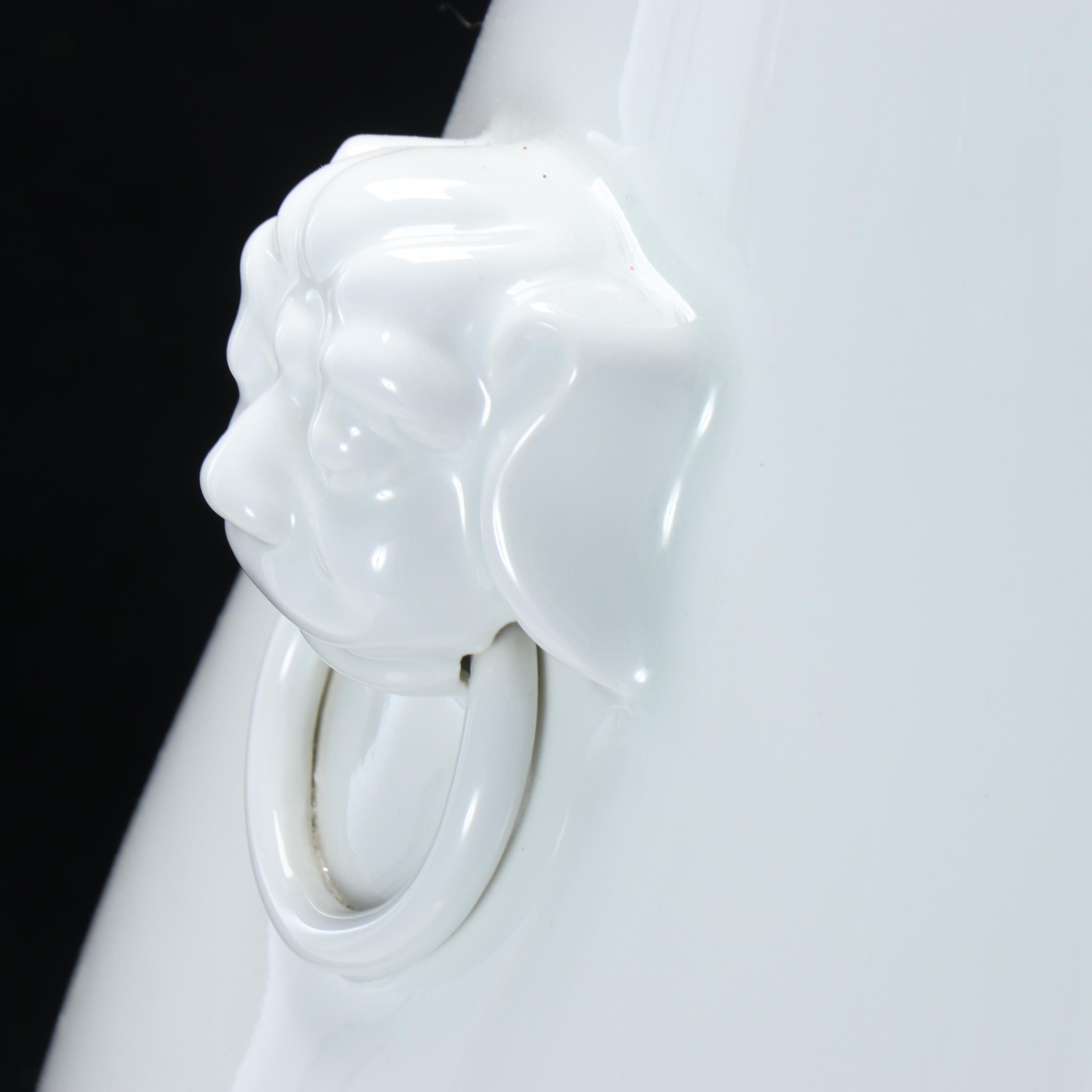 Pair of Tozai Home Chinese Style Blanc de Chine Porcelain Vases