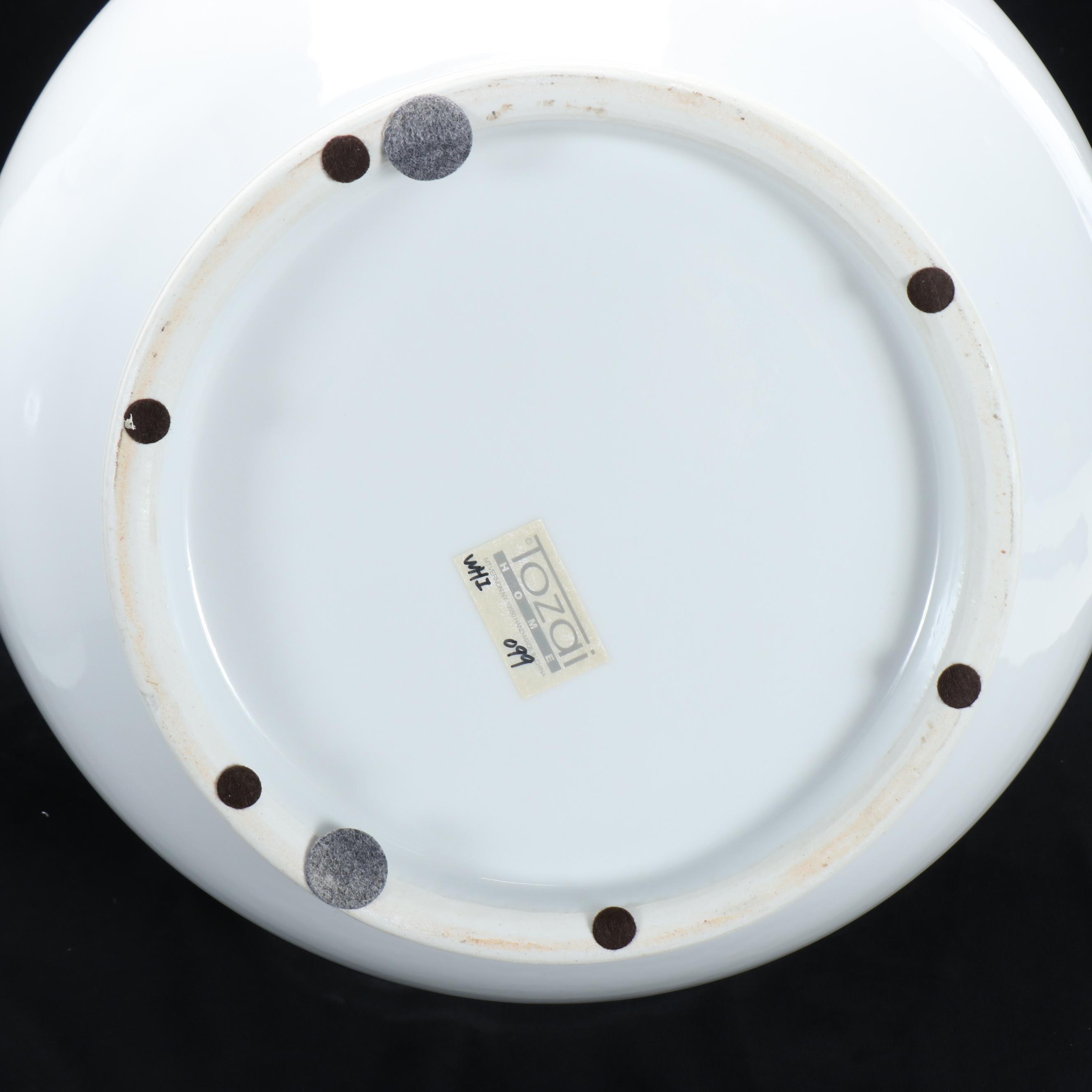 Pair of Tozai Home Chinese Style Blanc de Chine Porcelain Vases