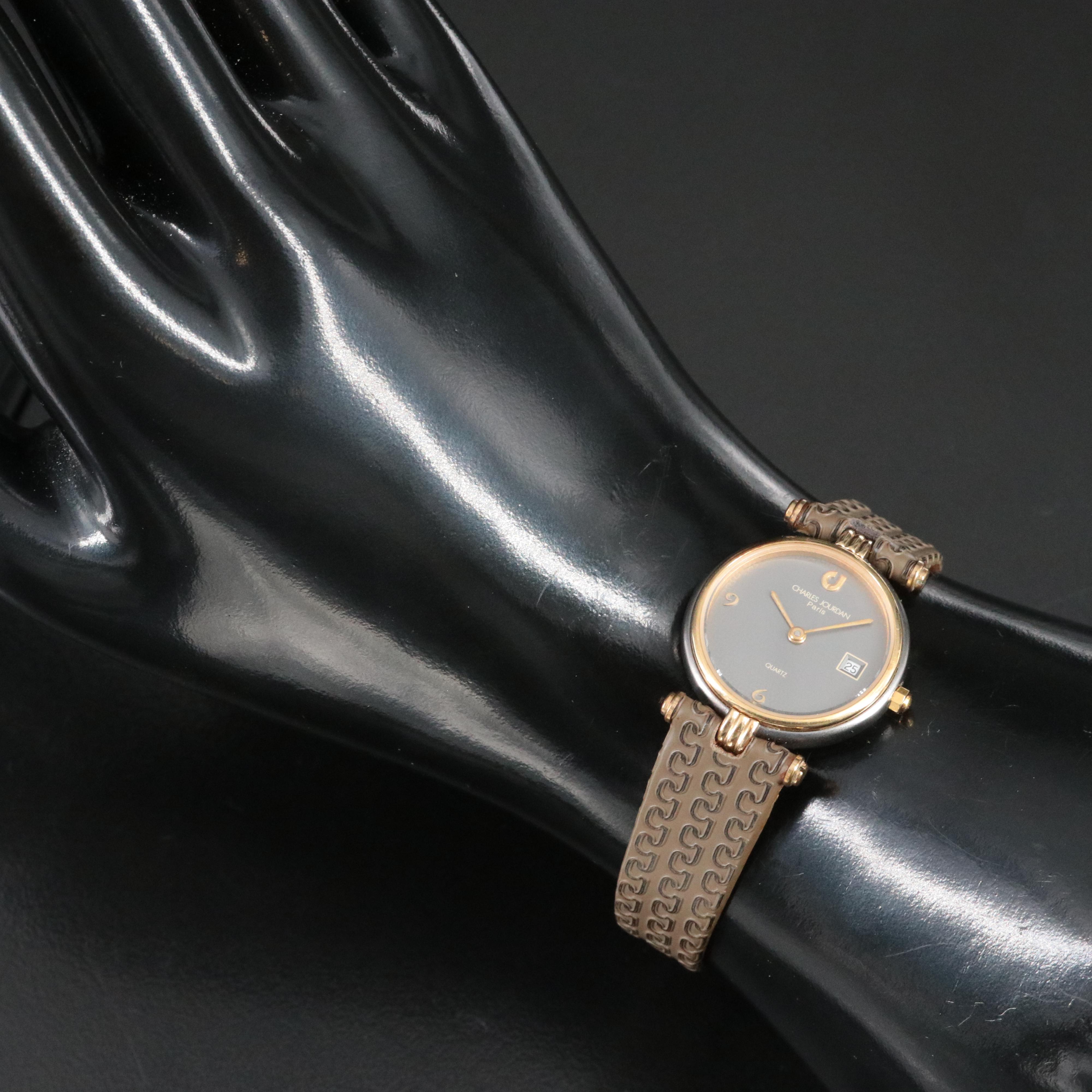 Charles Jourdan Paris Swiss Made Two Tone Date Watch