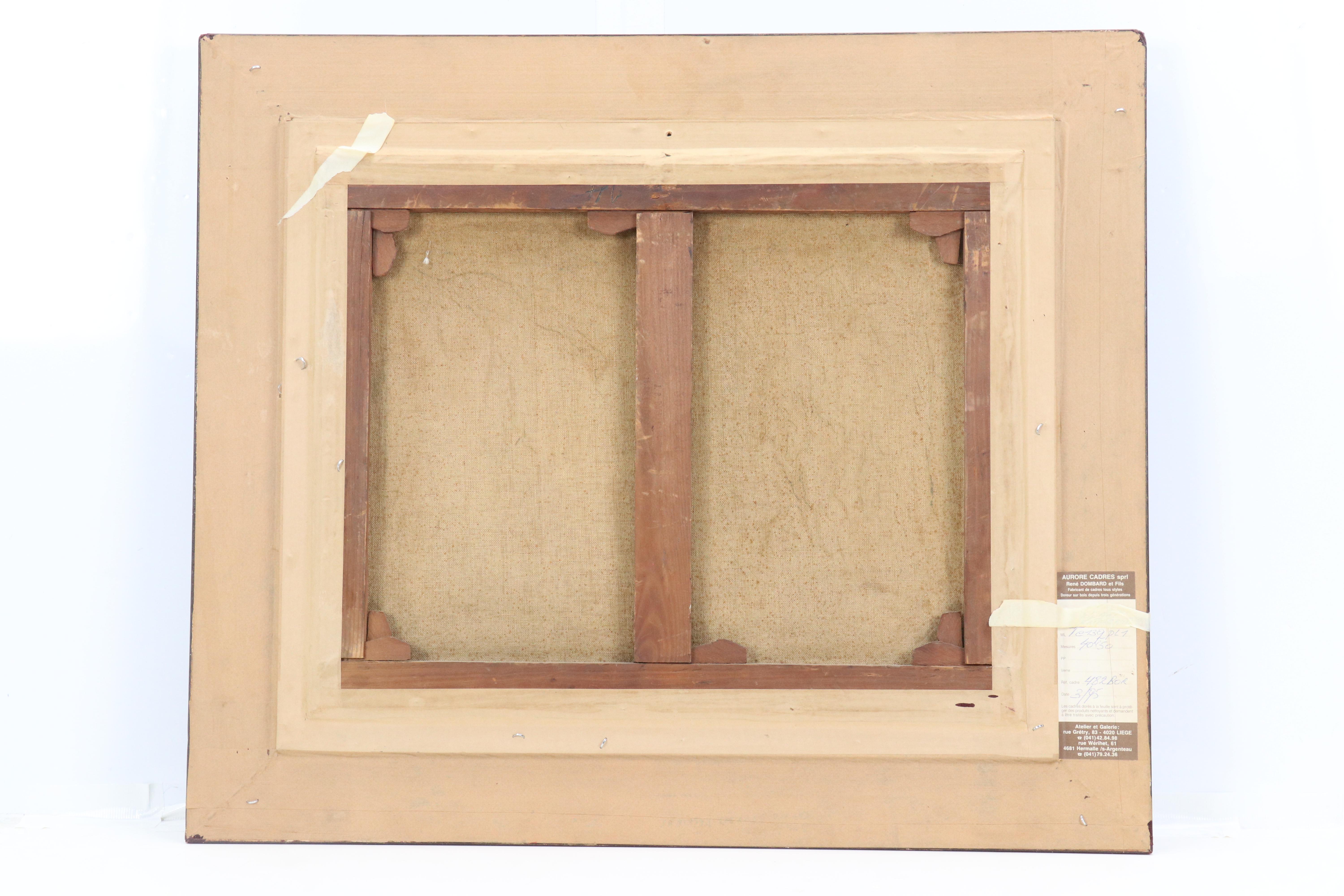 Rene Clarot Maritime Landscape Oil Painting of Port Scene, 1925