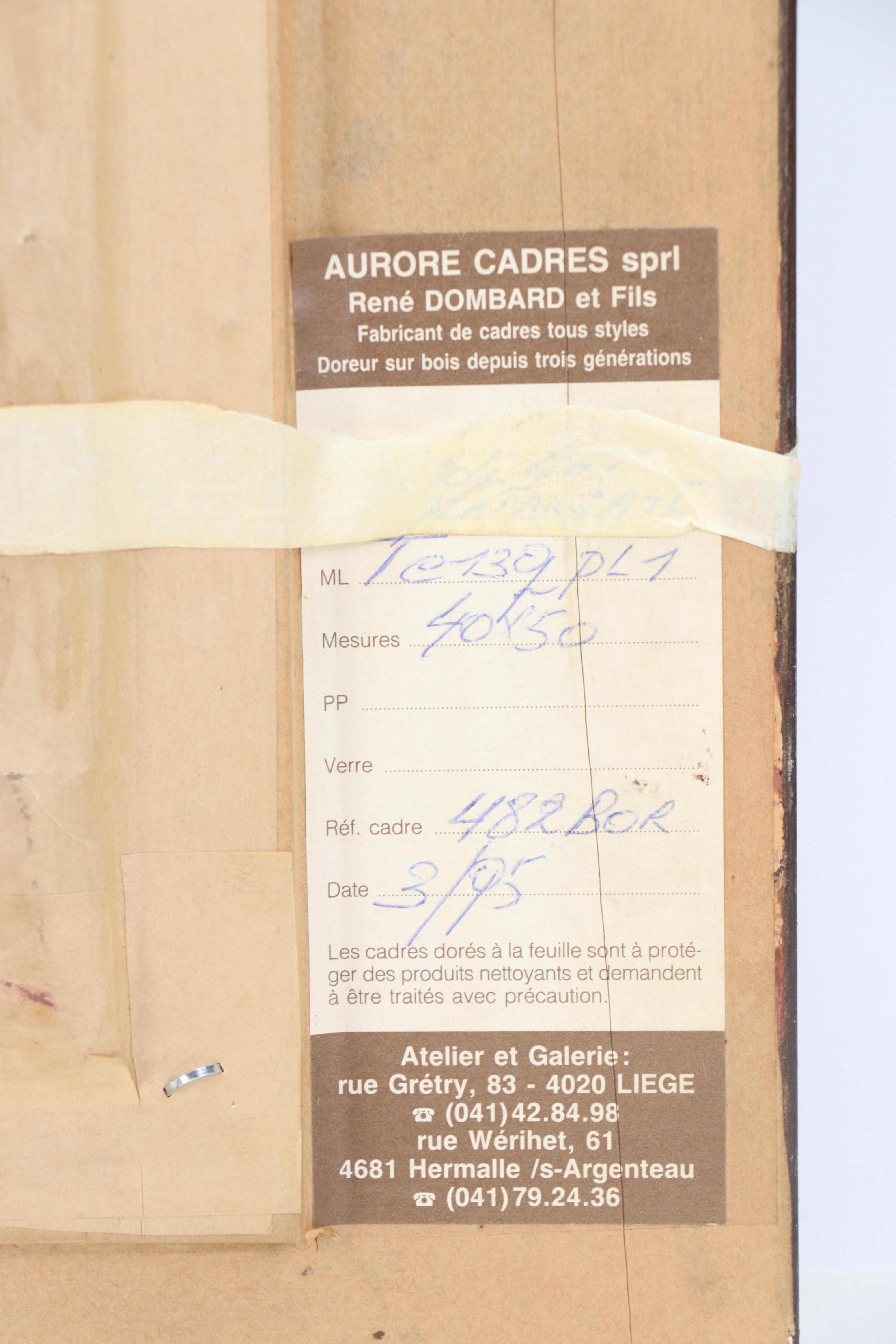 Rene Clarot Maritime Landscape Oil Painting of Port Scene, 1925