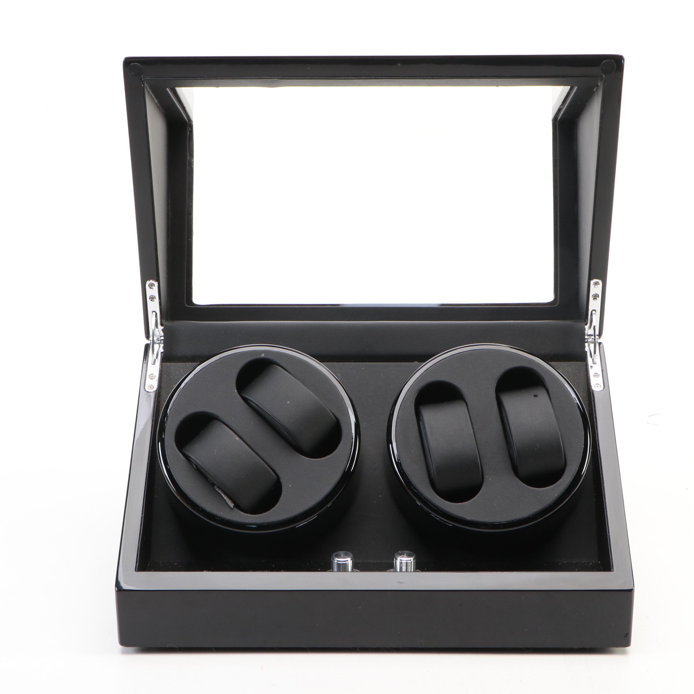 Rotations Black Gloss Four-Slot Watch Winder