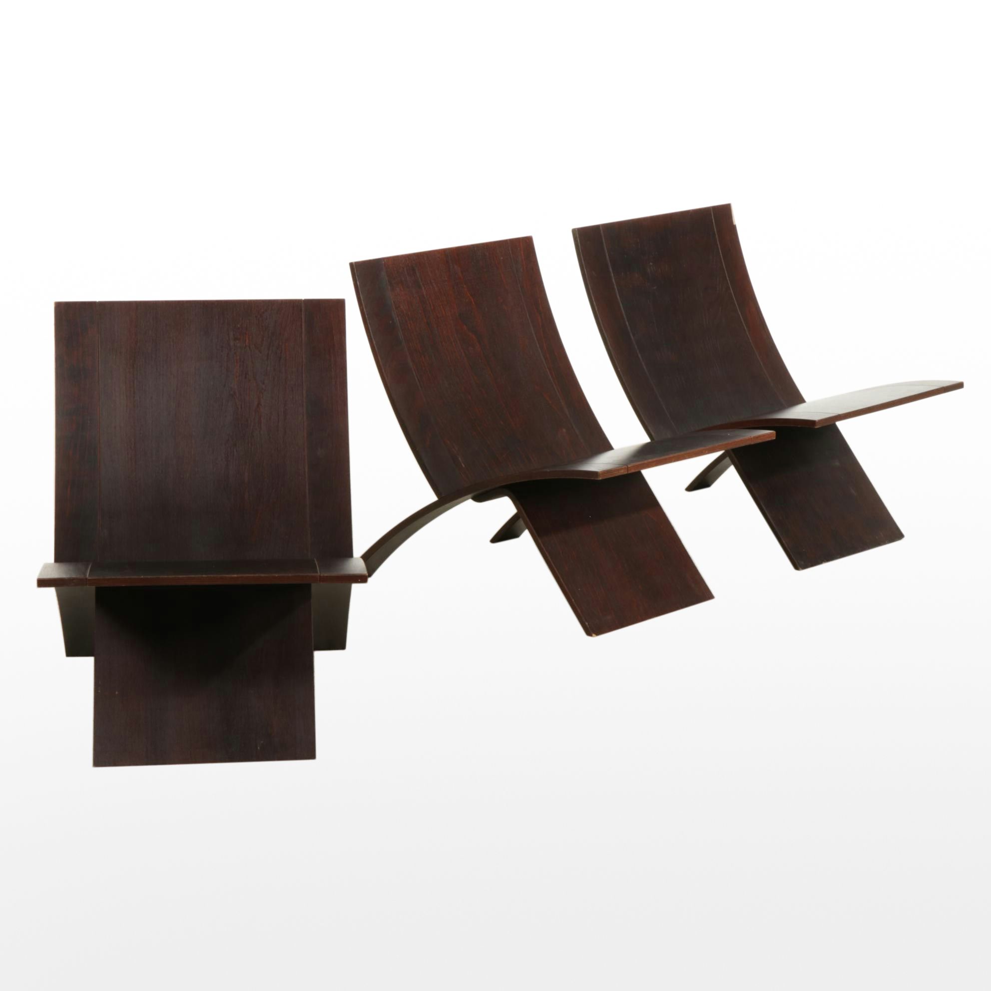 Three Jens Nielsen for Westnofa Laminex Folding Lounge Chairs