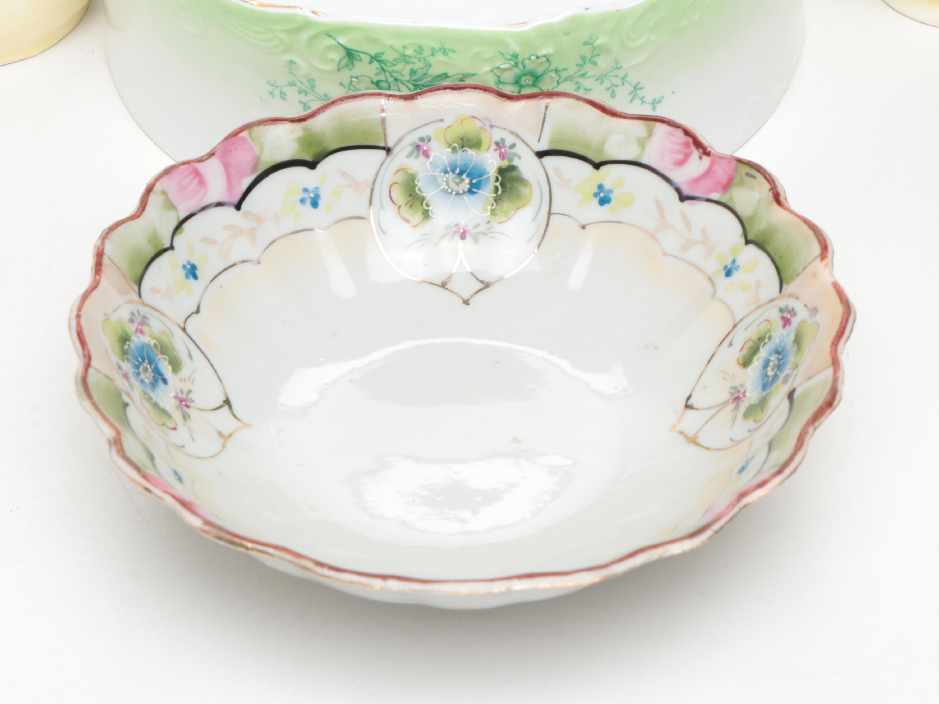 Z.S. & Co. Art Nouveau Style Porcelain Vase and Other Porcelain Table Décor