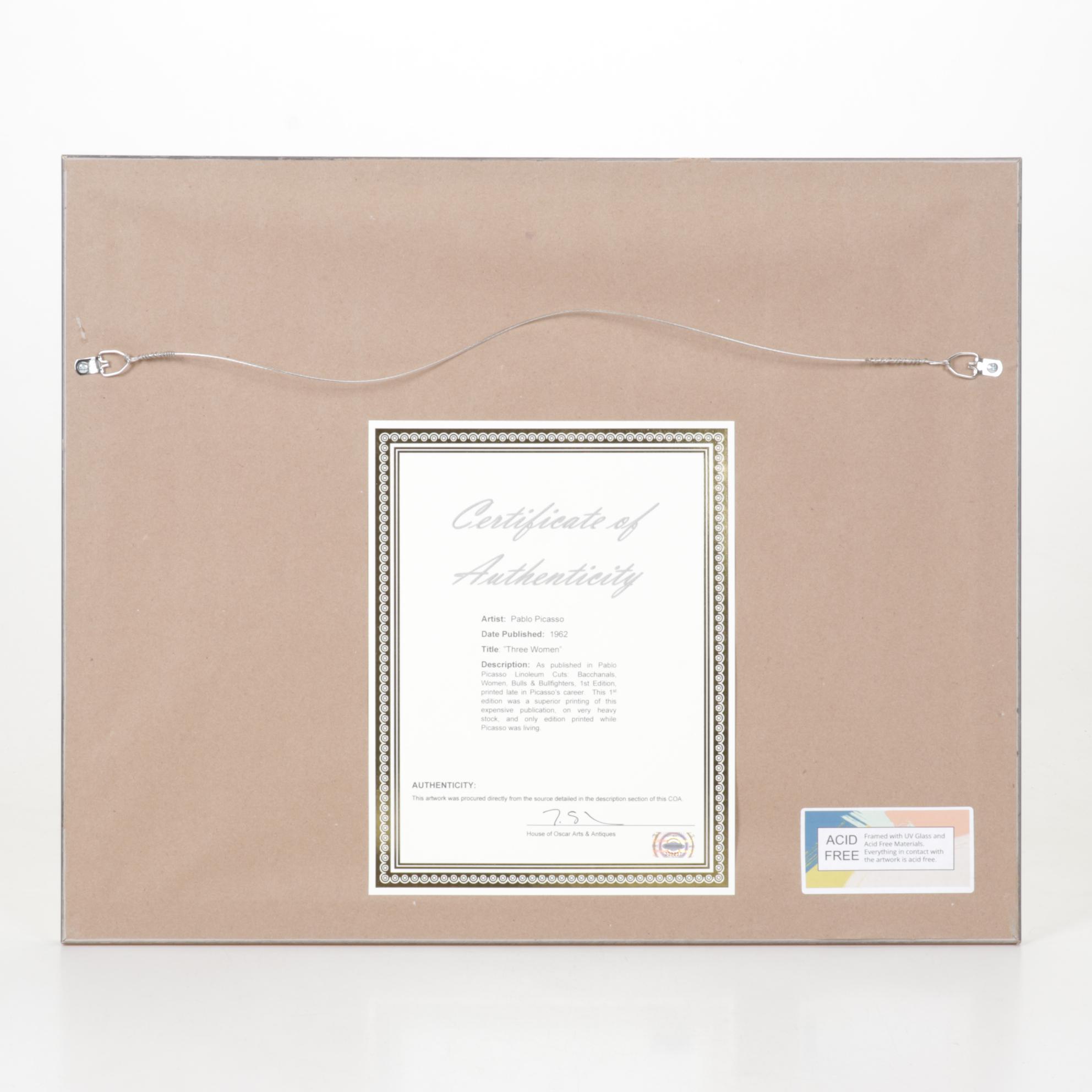 Pablo Picasso Linocut "Three Women," 1962