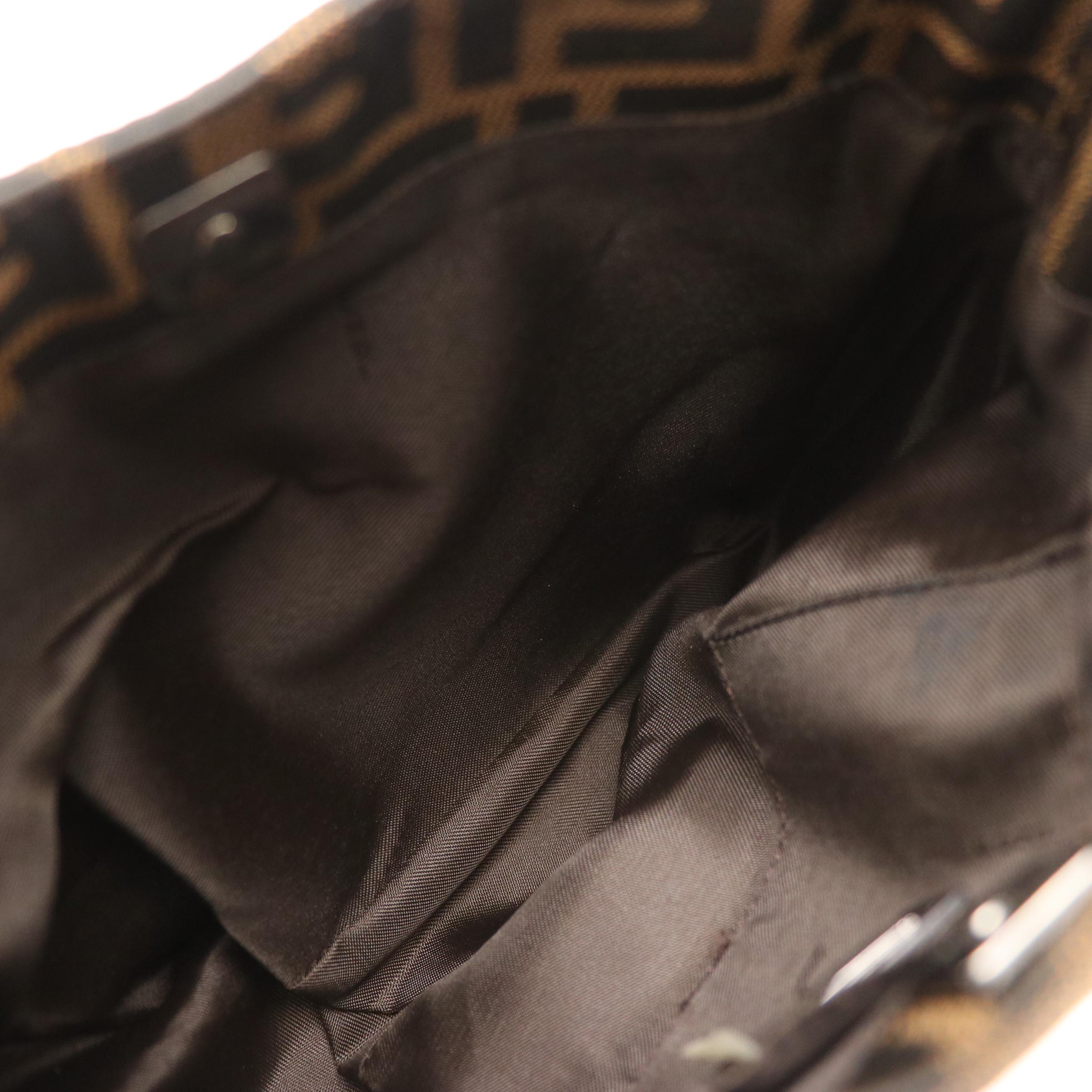 Fendi Zucca Jacquard Canvas and Leather Small Shoulder Bag