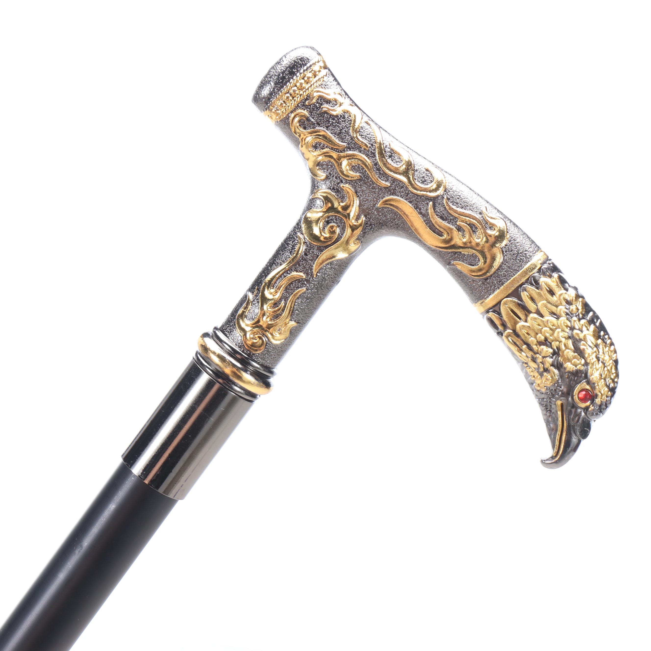 Two-Tone Eagle Head Derby-Handled Adjustable Sword Cane