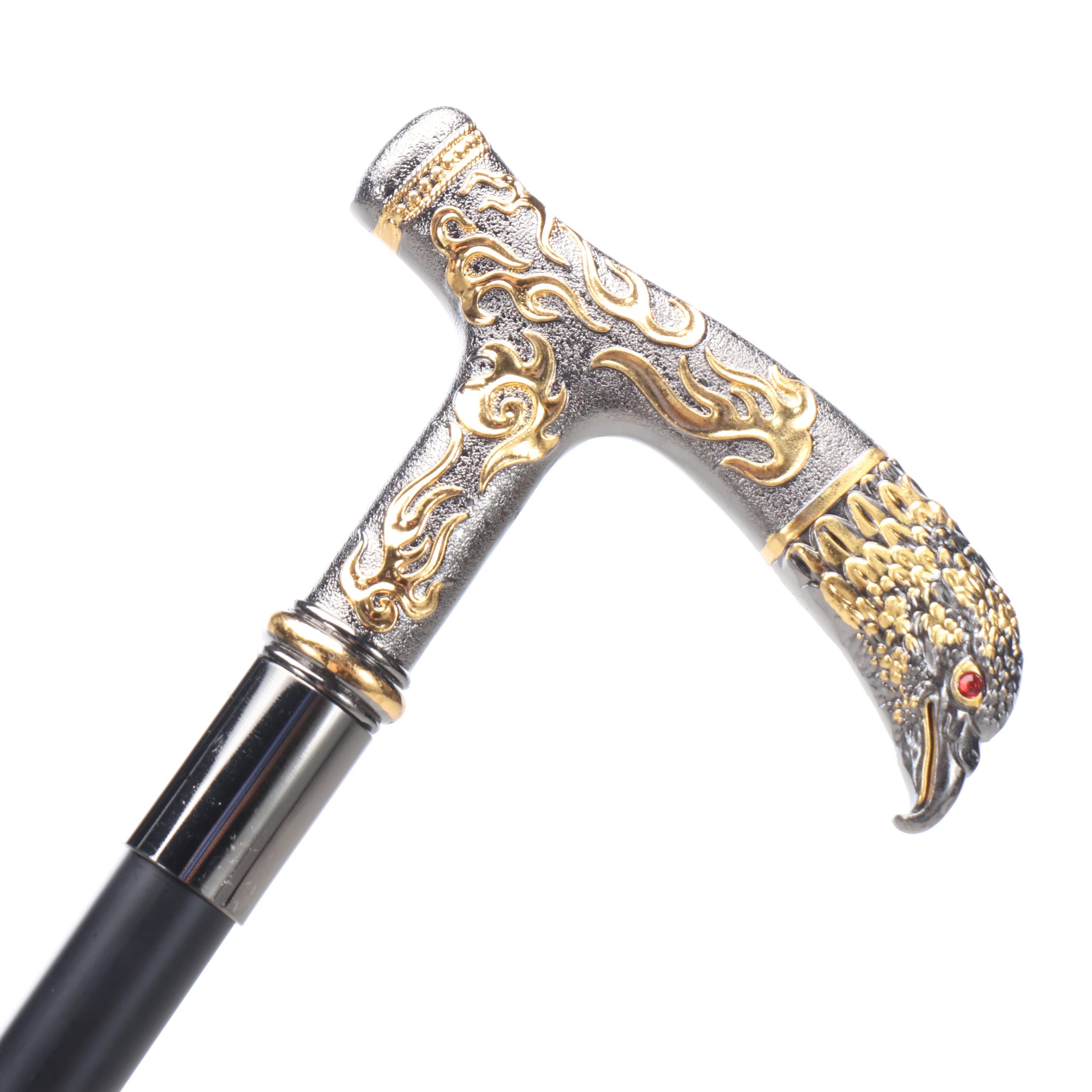 Two-Tone Eagle Head Derby-Handled Adjustable Sword Cane
