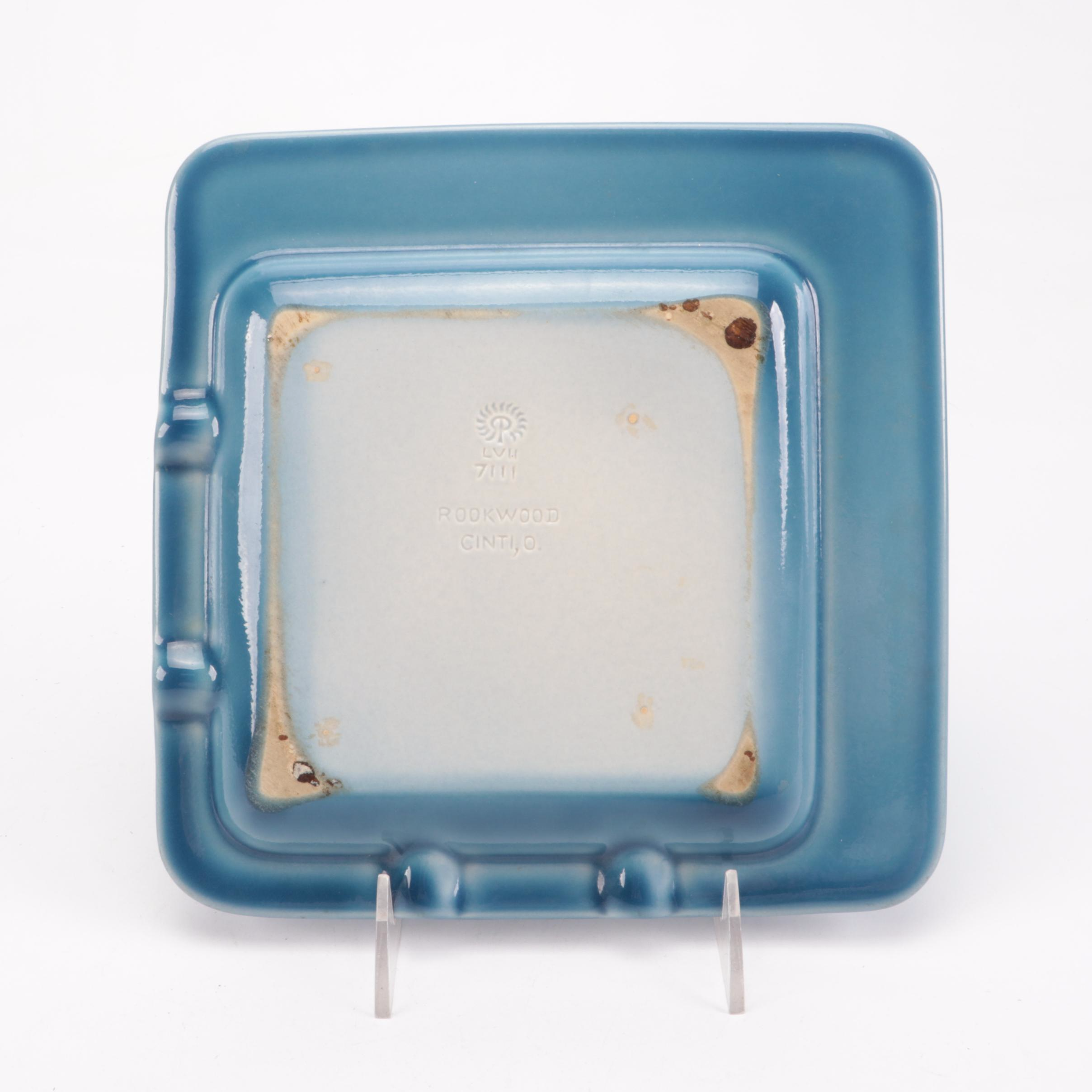 Rookwood Pottery Square Ceramic Ashtray, 1957