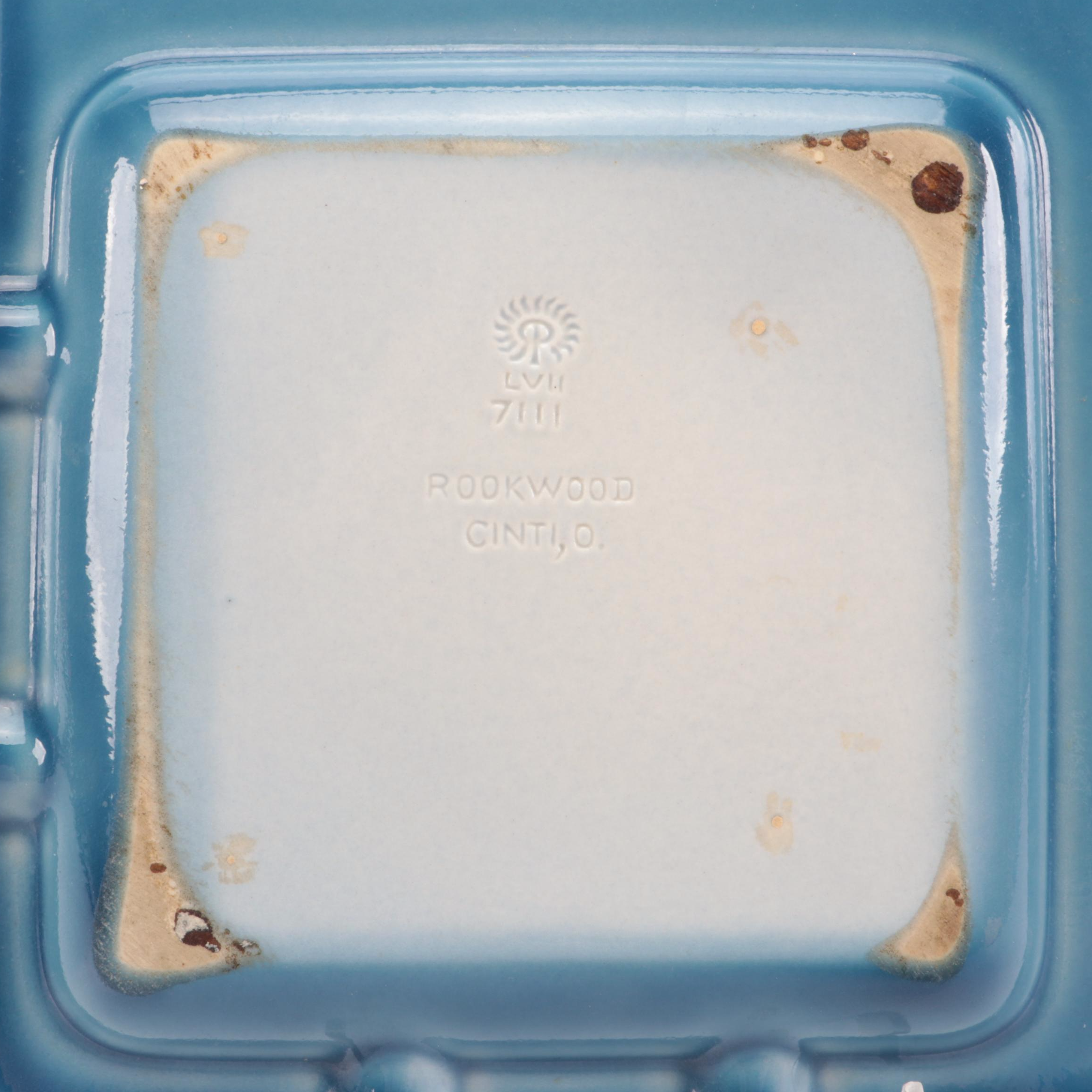 Rookwood Pottery Square Ceramic Ashtray, 1957