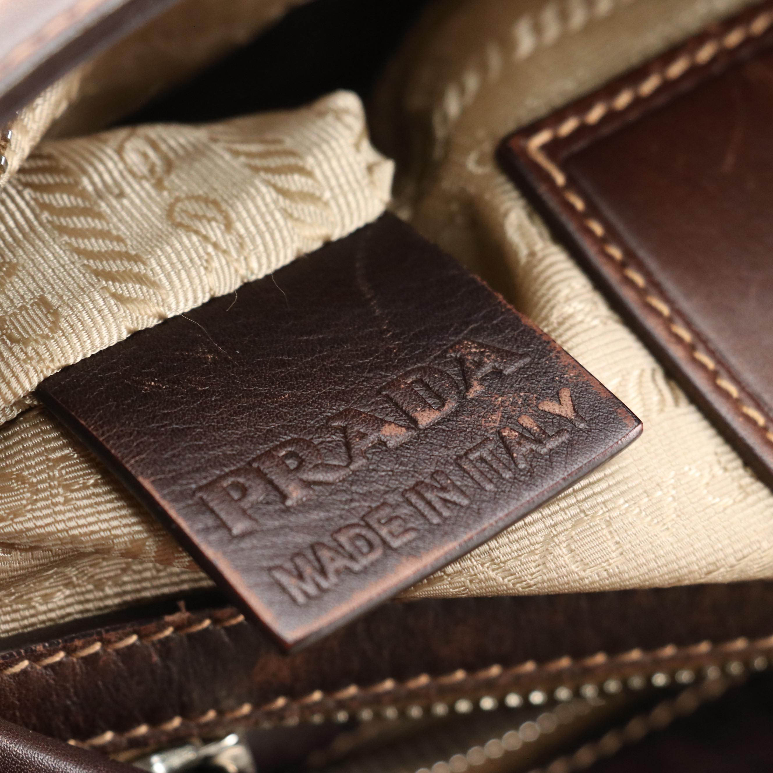 Prada Canapa Logo Jacquard Canvas and Leather Crossbody Bag