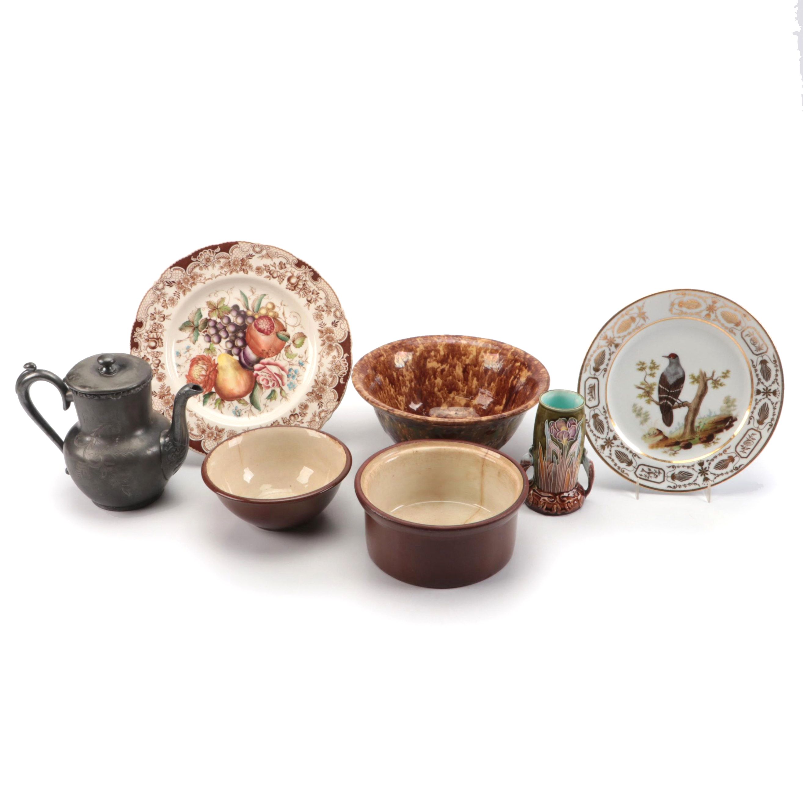 Johnson Bros "Windsor Ware" and Prichard Porcelain Plates with Other Tableware