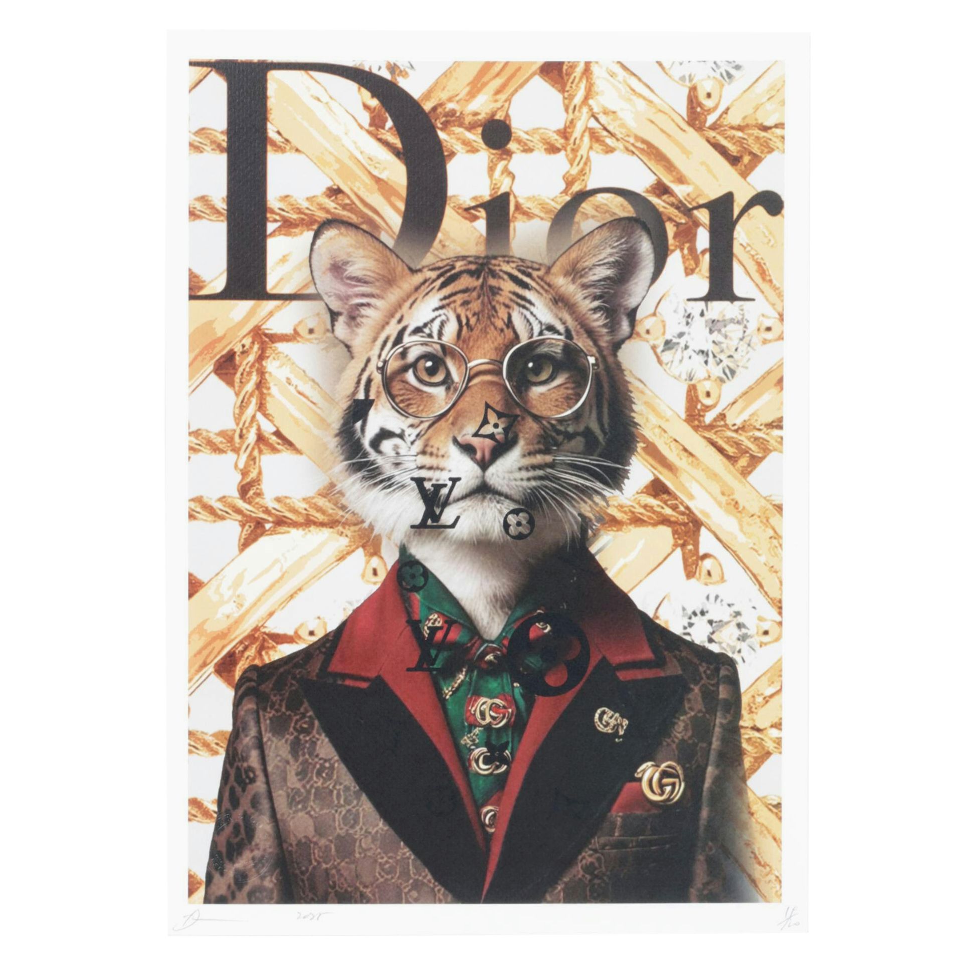 Death NYC Pop Art Tiger Homage to Dior x Gucci x Louis Vuitton, 2025