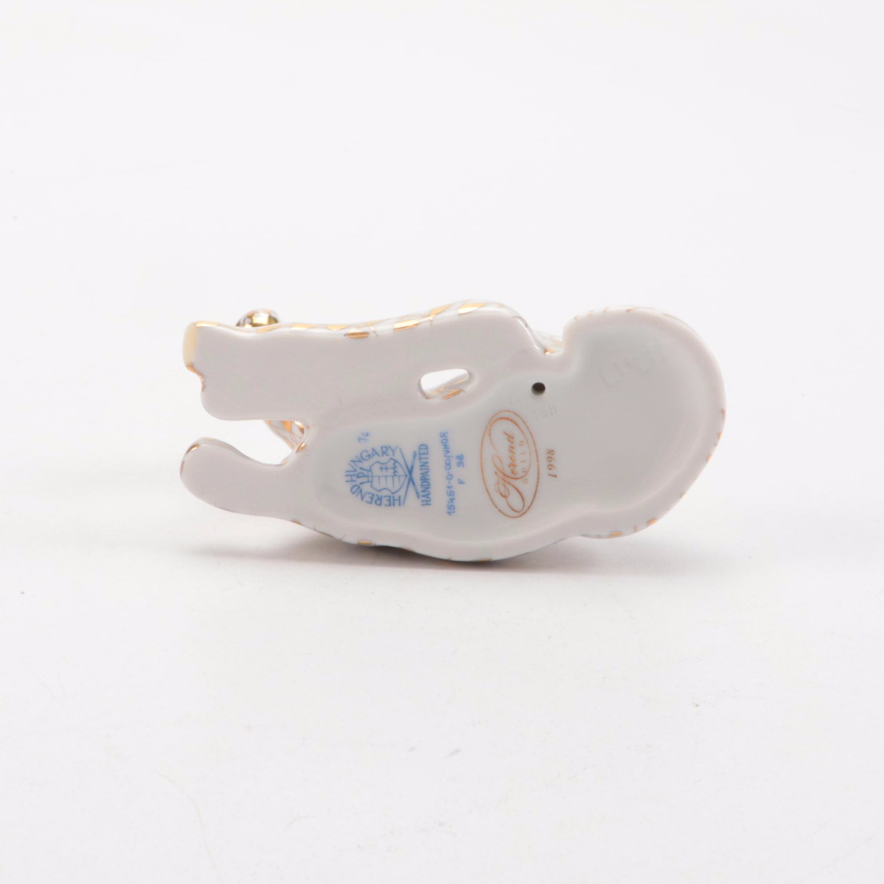 Herend Gold Fishnet with Gold "Horse Foal" Porcelain Figurine, 1998