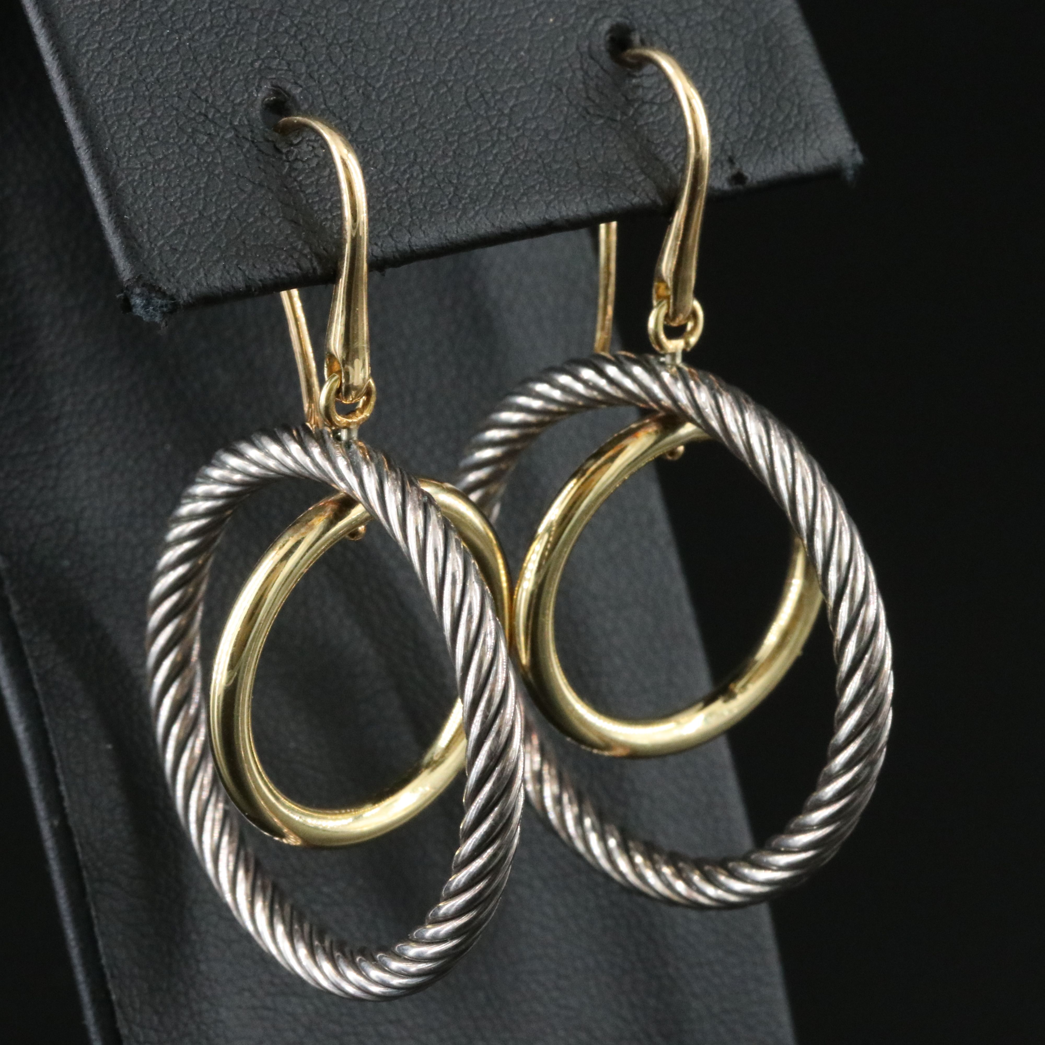 David Yurman Mobile Sterling and 18K Bonded Double Circle Earrings