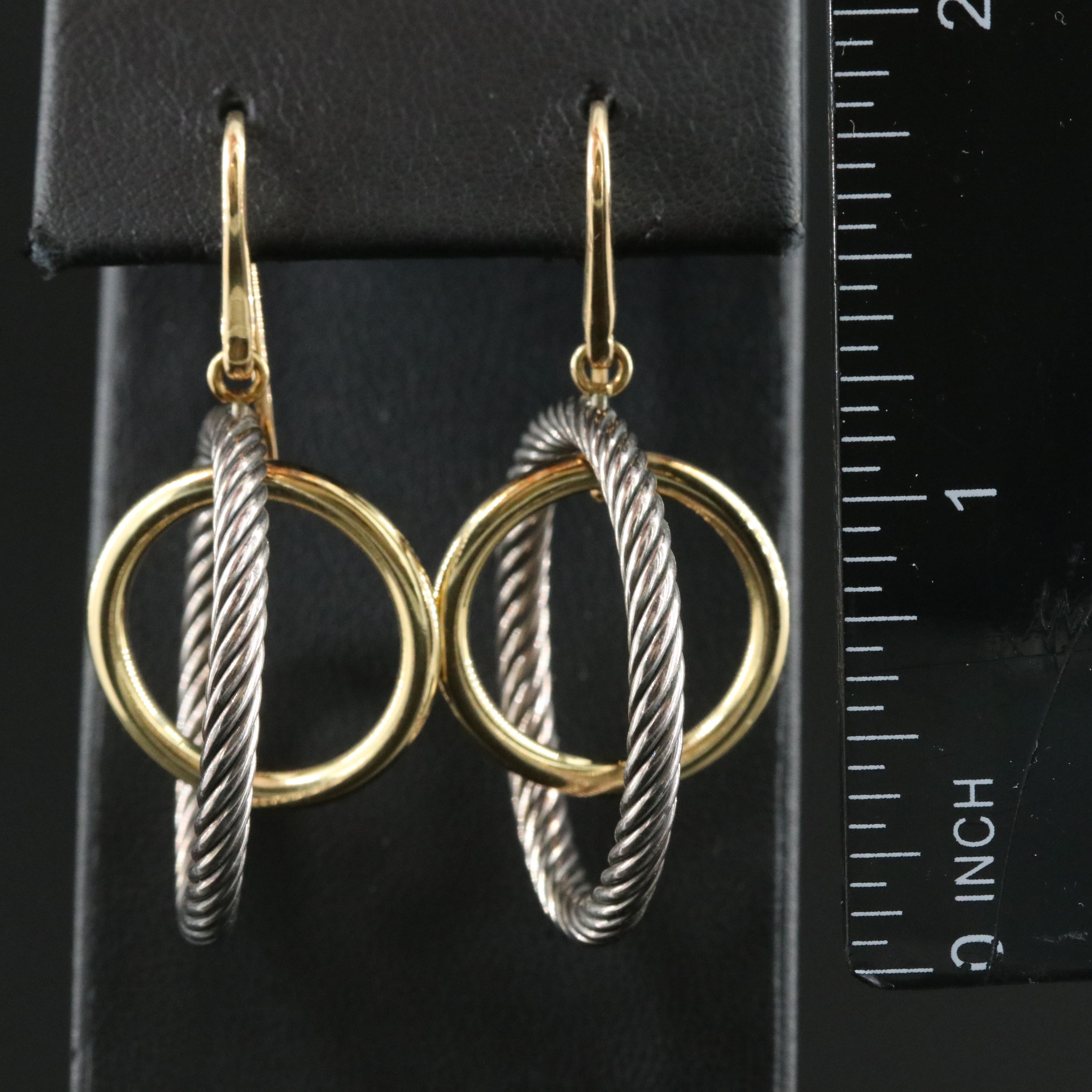 David Yurman Mobile Sterling and 18K Bonded Double Circle Earrings
