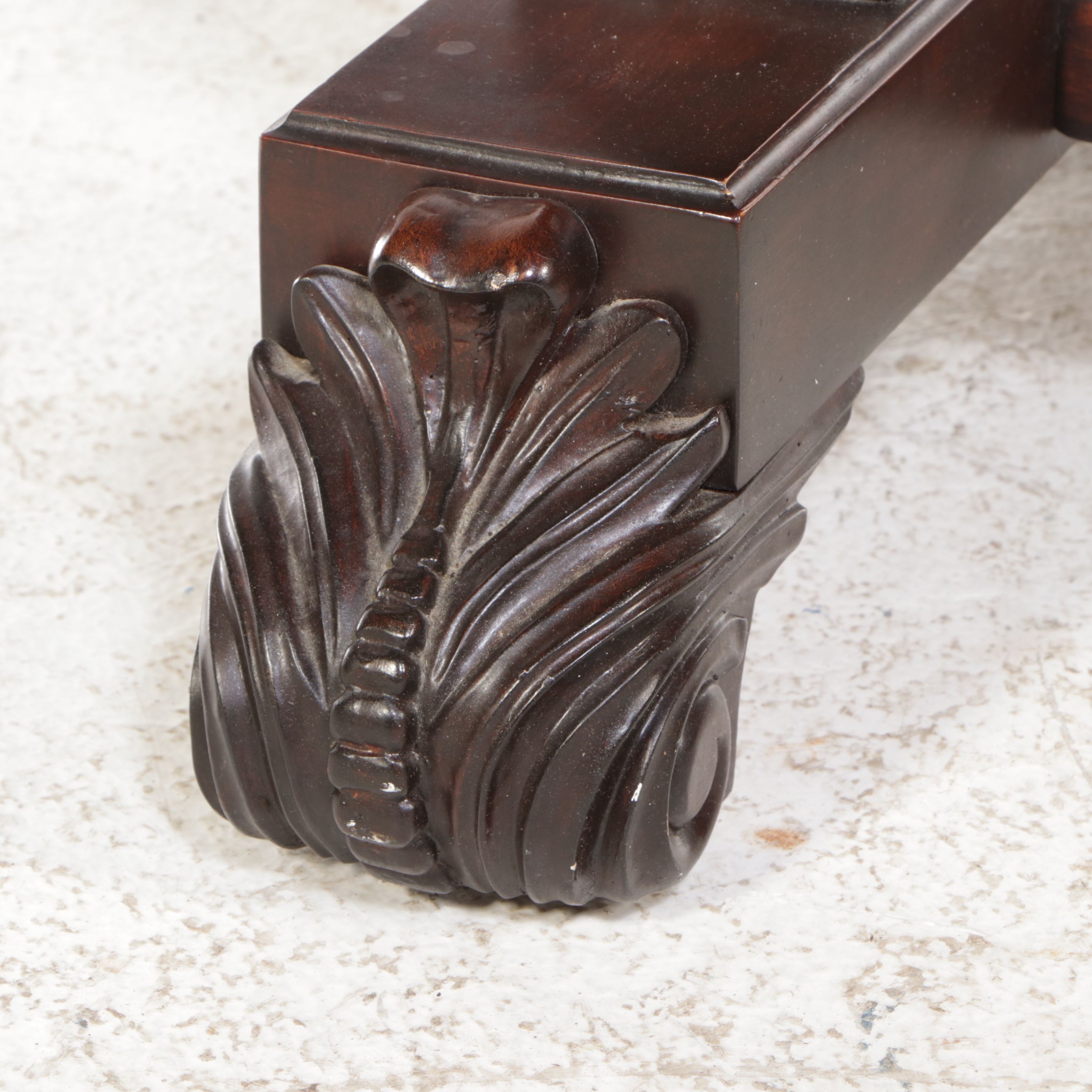 Duncan Phyfe Style Walnut Finish Lyre Leg Computer Desk