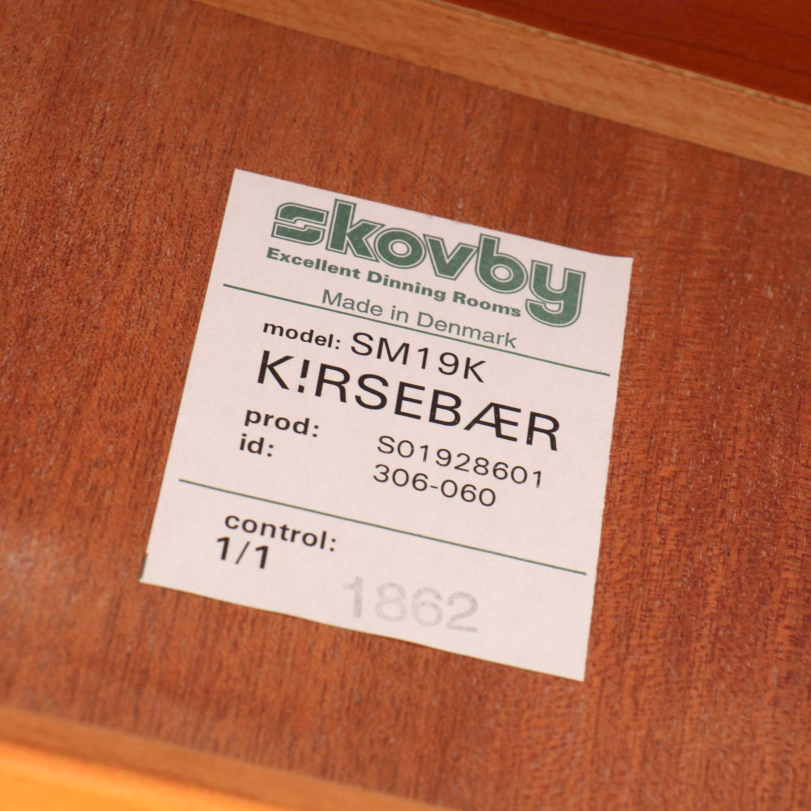 Seven-Piece Skovby Danish Modern Style Cherry Finish Dining Set