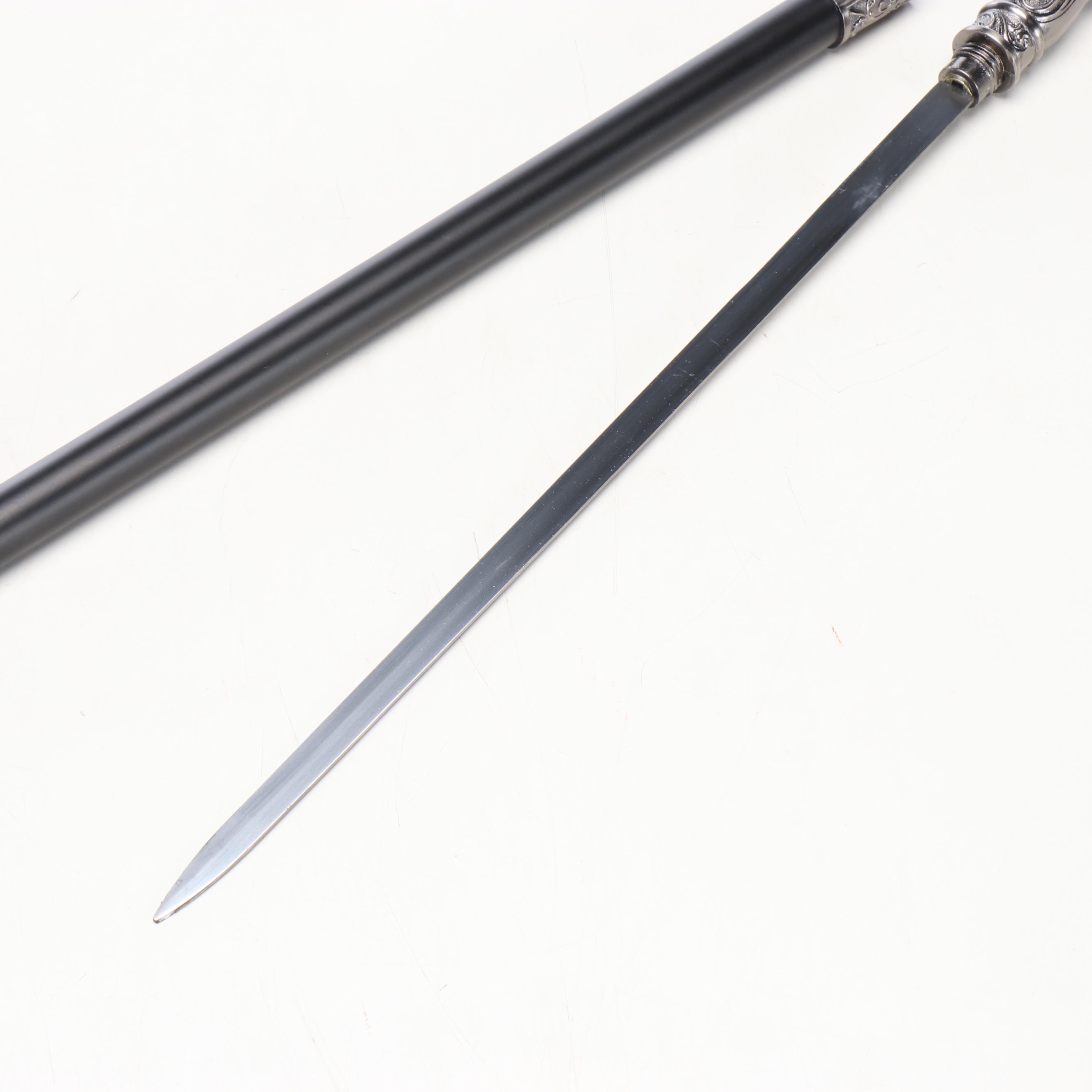 Embossed Acanthus Leaf Handle Sword Cane