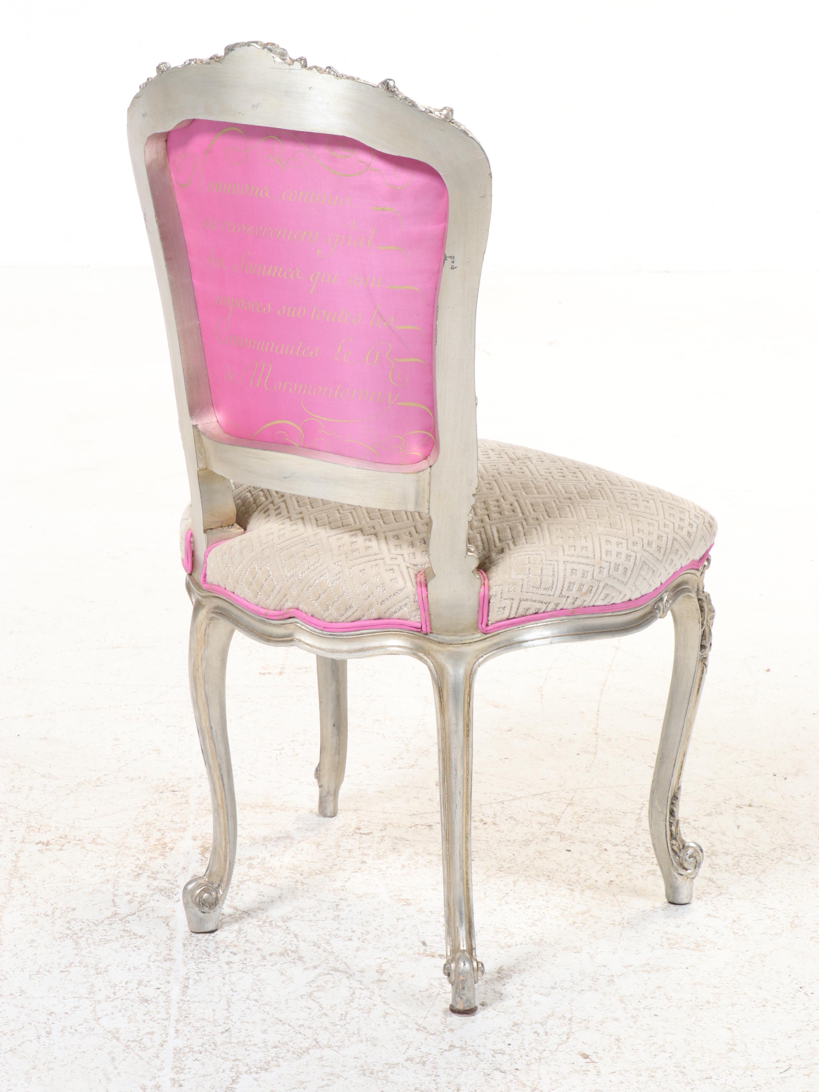 Set of Eight Louis XV Style Vermeil Side Chairs