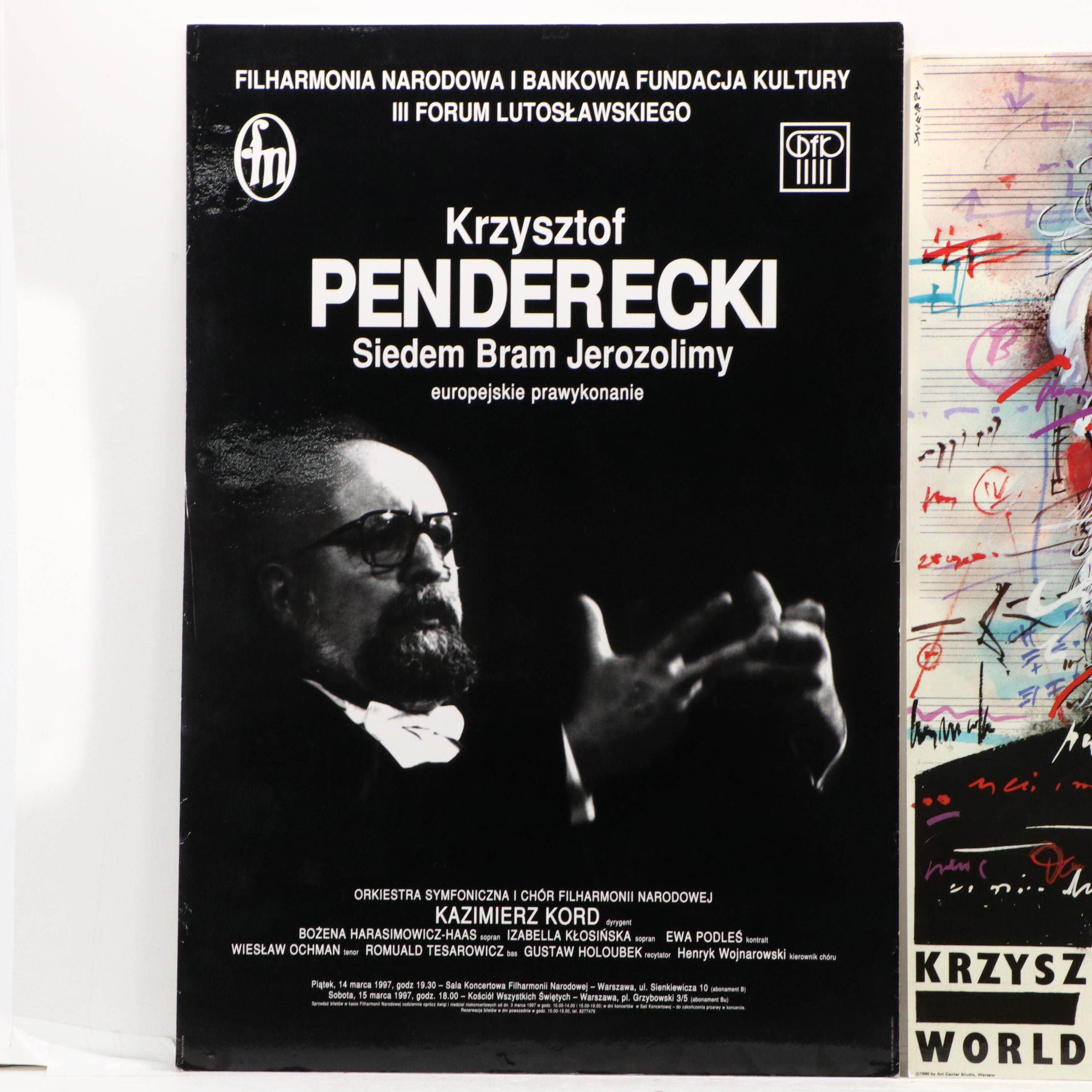 Composer Krzysztof Penderecki Symphonic Concert Tour Posters