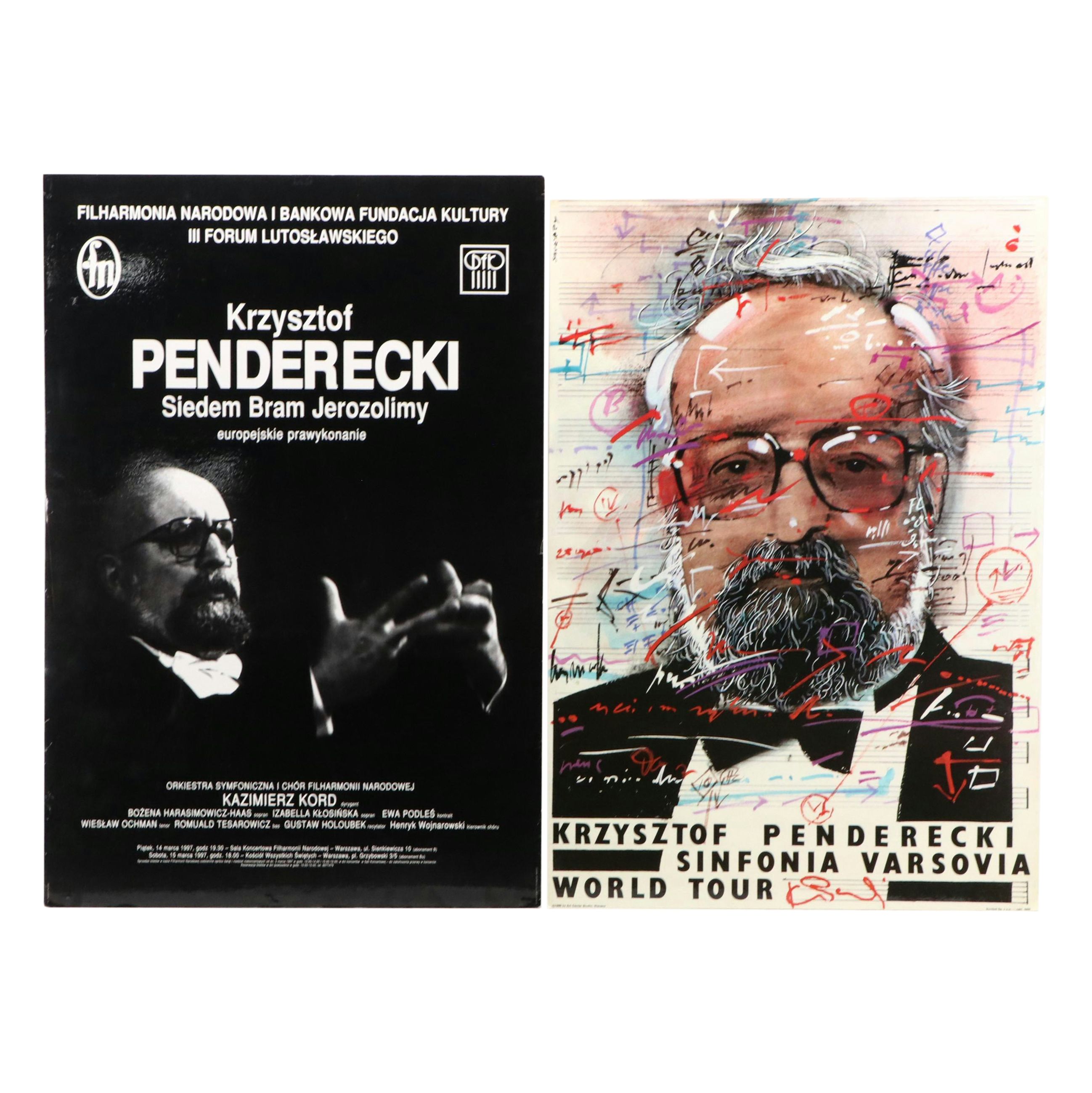 Composer Krzysztof Penderecki Symphonic Concert Tour Posters