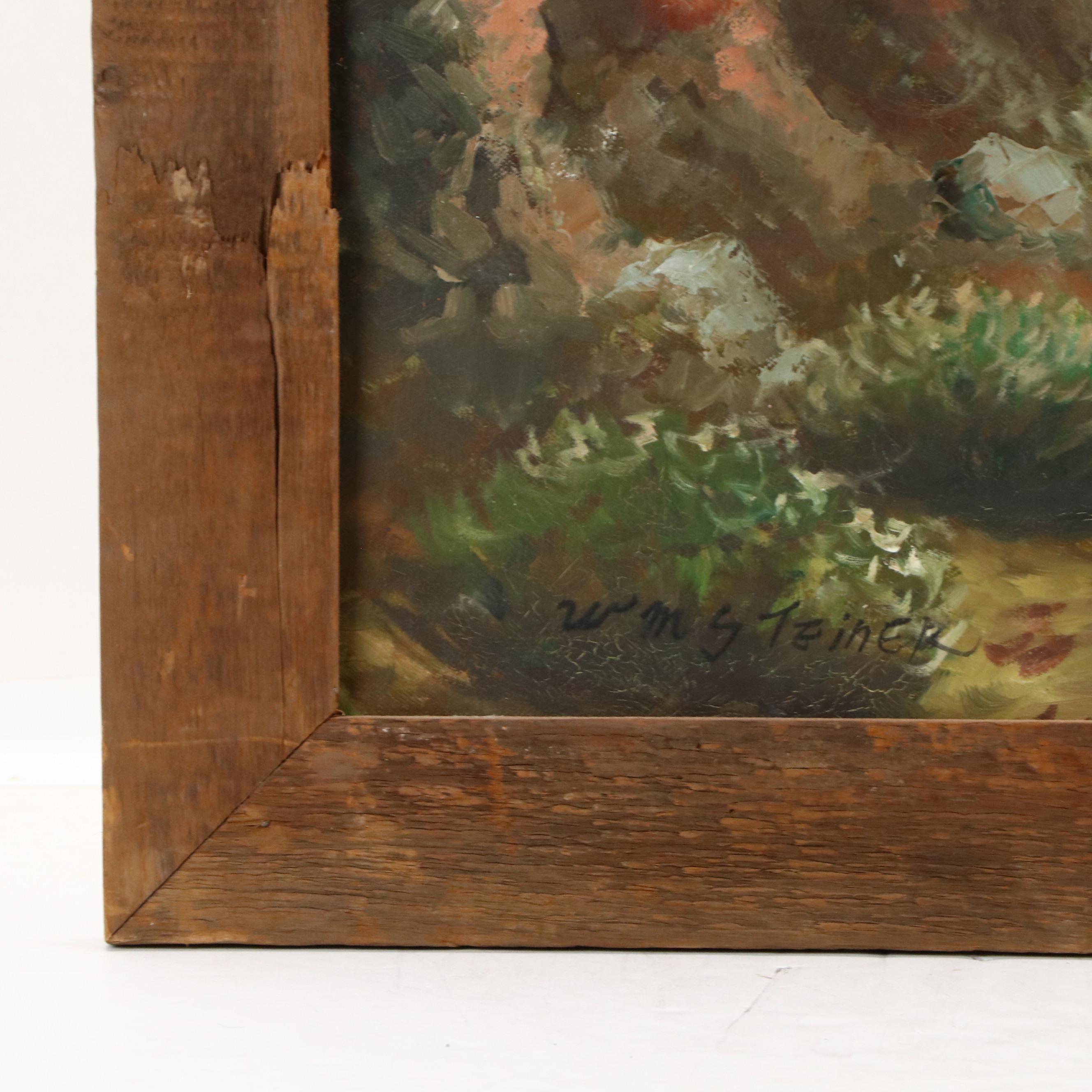 William Steiner Southwestern Oil Painting of Taming Horses, Late 20th Century