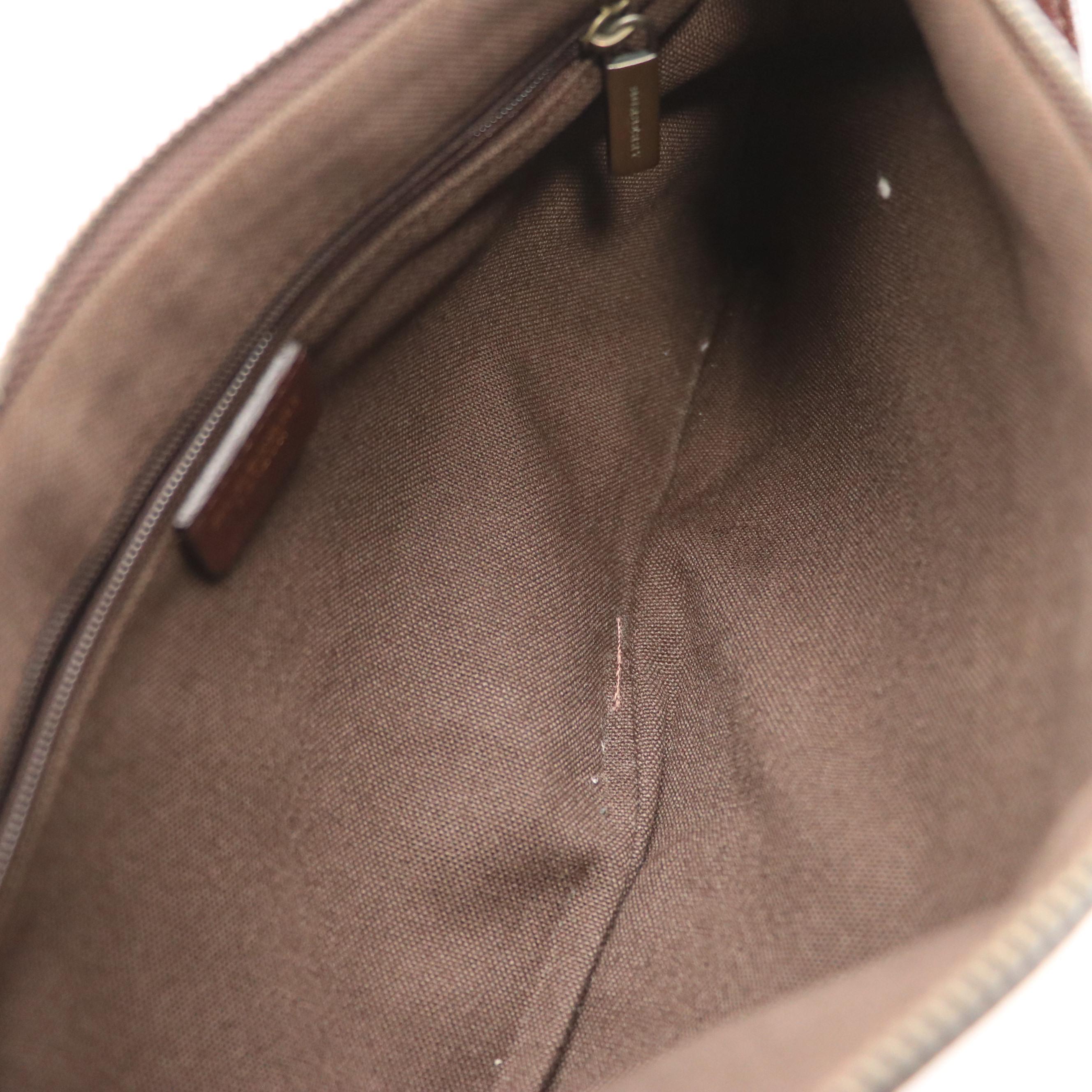 Burberry Zippered Shoulder Bag in Haymarket Check Jacquard Canvas and Leather