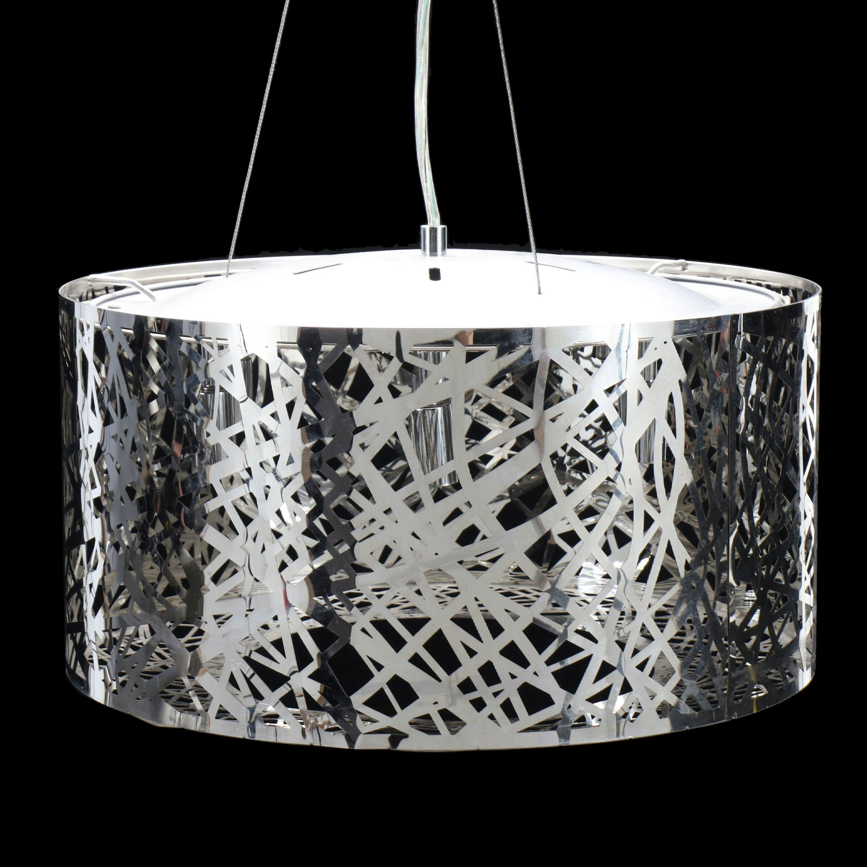 Maxim Lighting "Inca" Chrome and Laser Cut LED Pendant Light, 21st C.