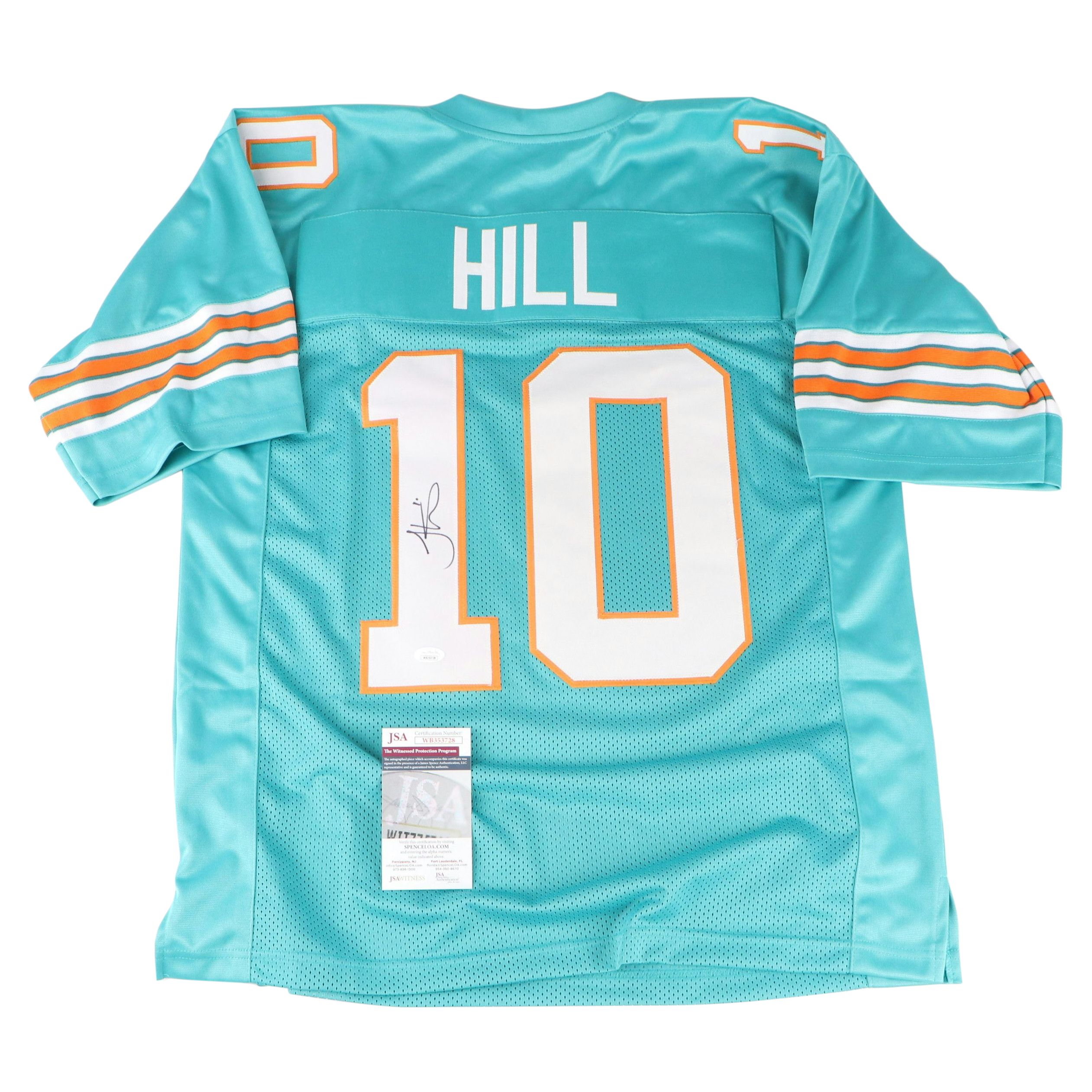 Tyreek Hill Signed Miami Dolphins Football Jersey, JSA