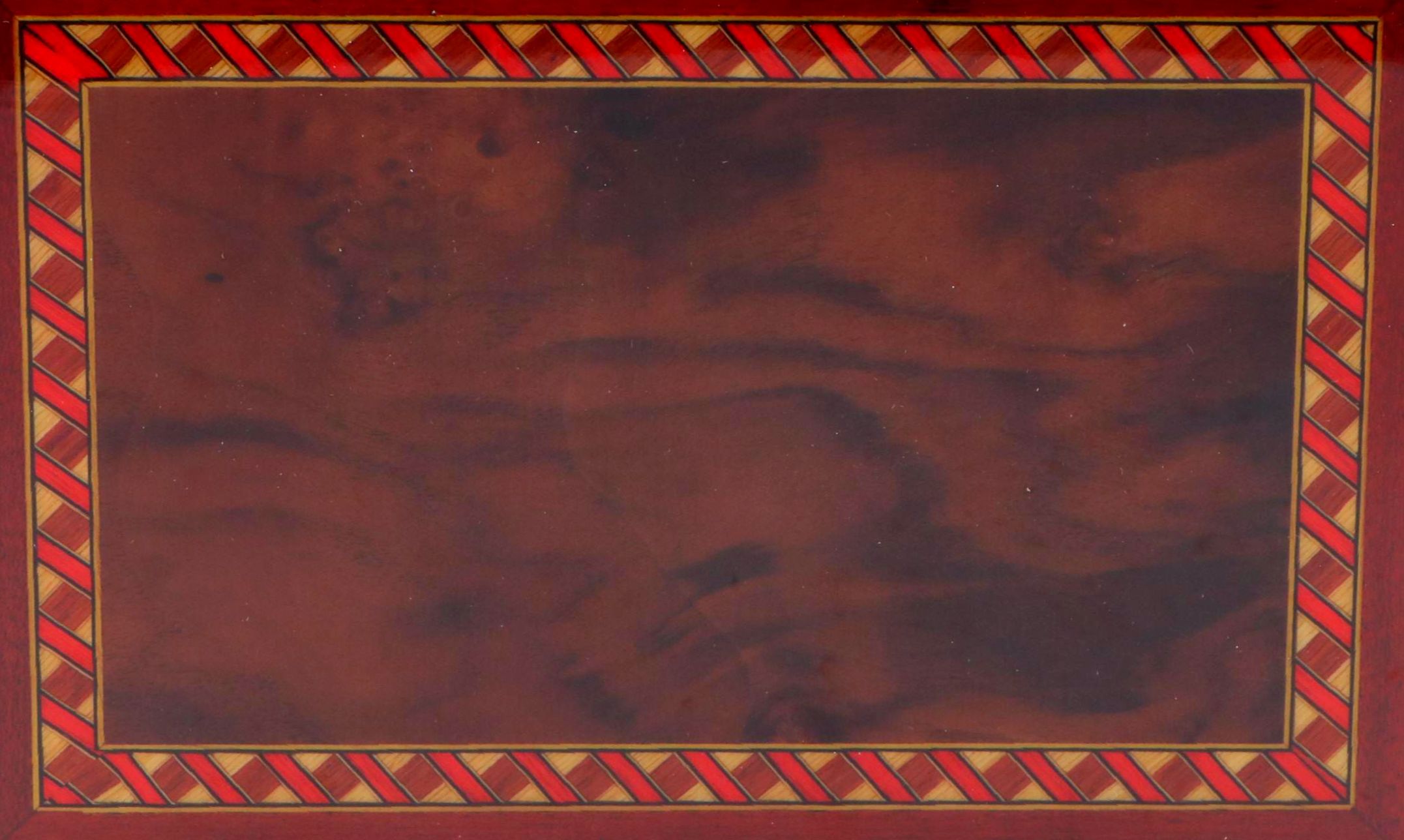 Jere String Trim and Burl Laminate Jewelry Box