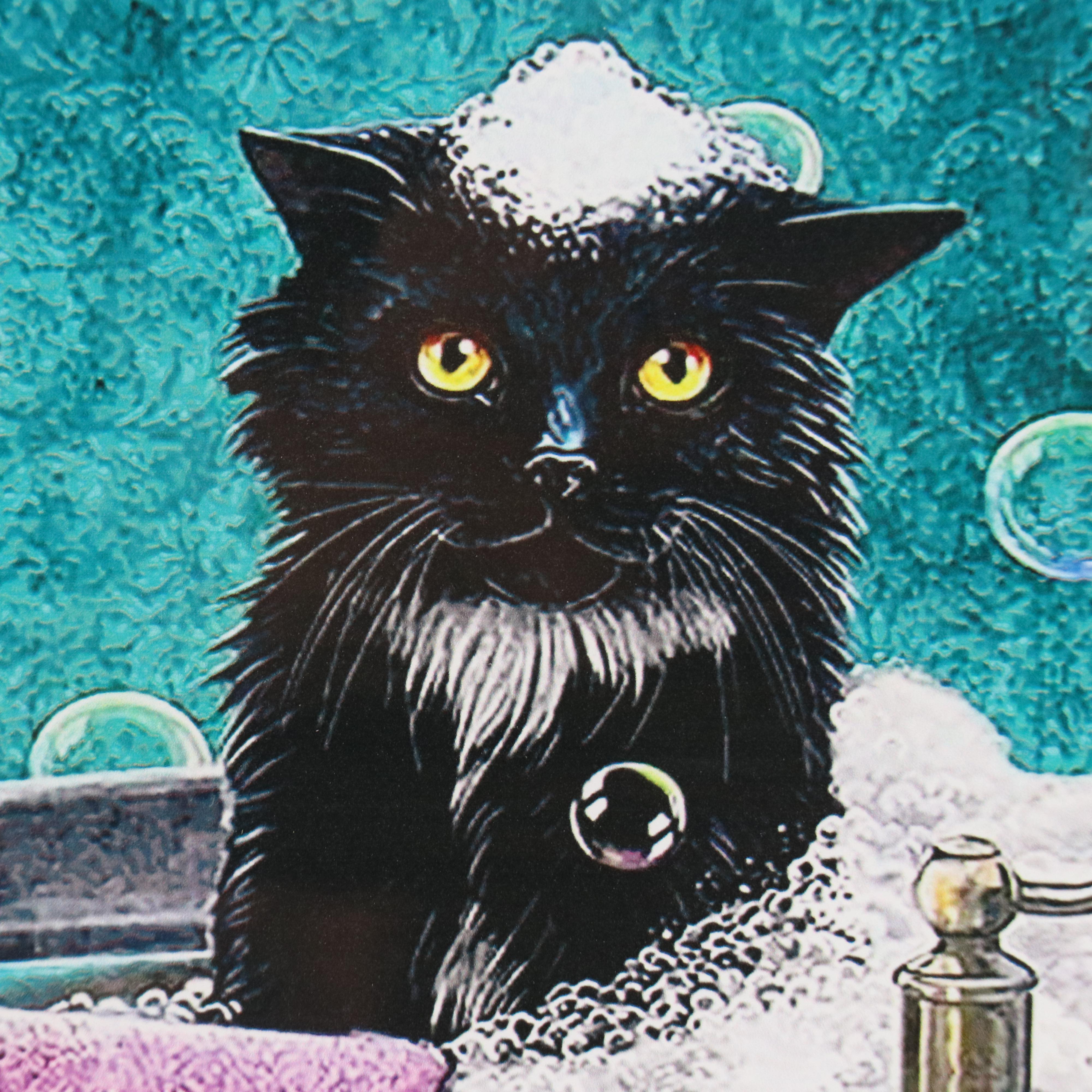 Black Cat "Get Naked..." Metal Wall Sign