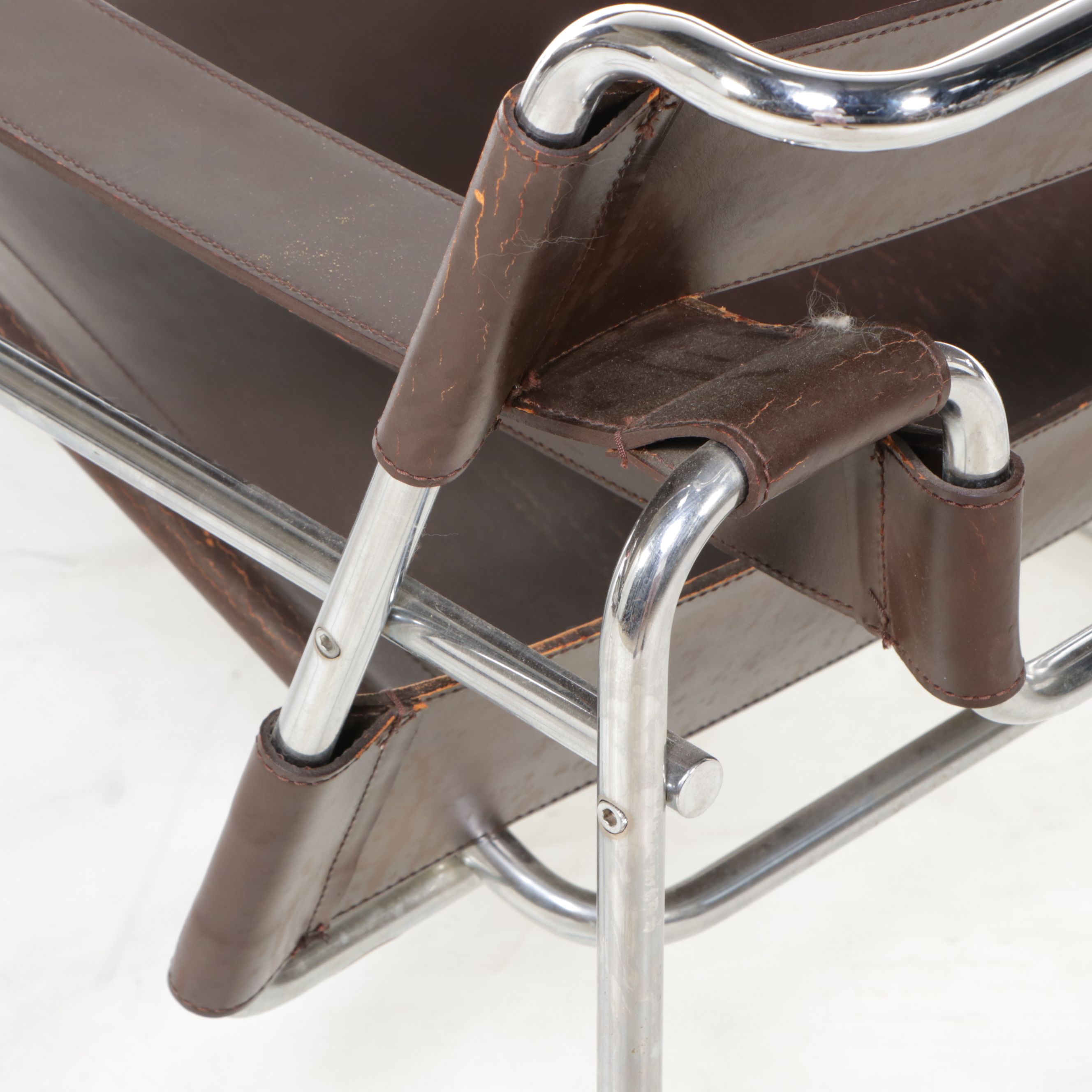 Pair of Stendig Mid Century Modern Leather Arm Chairs