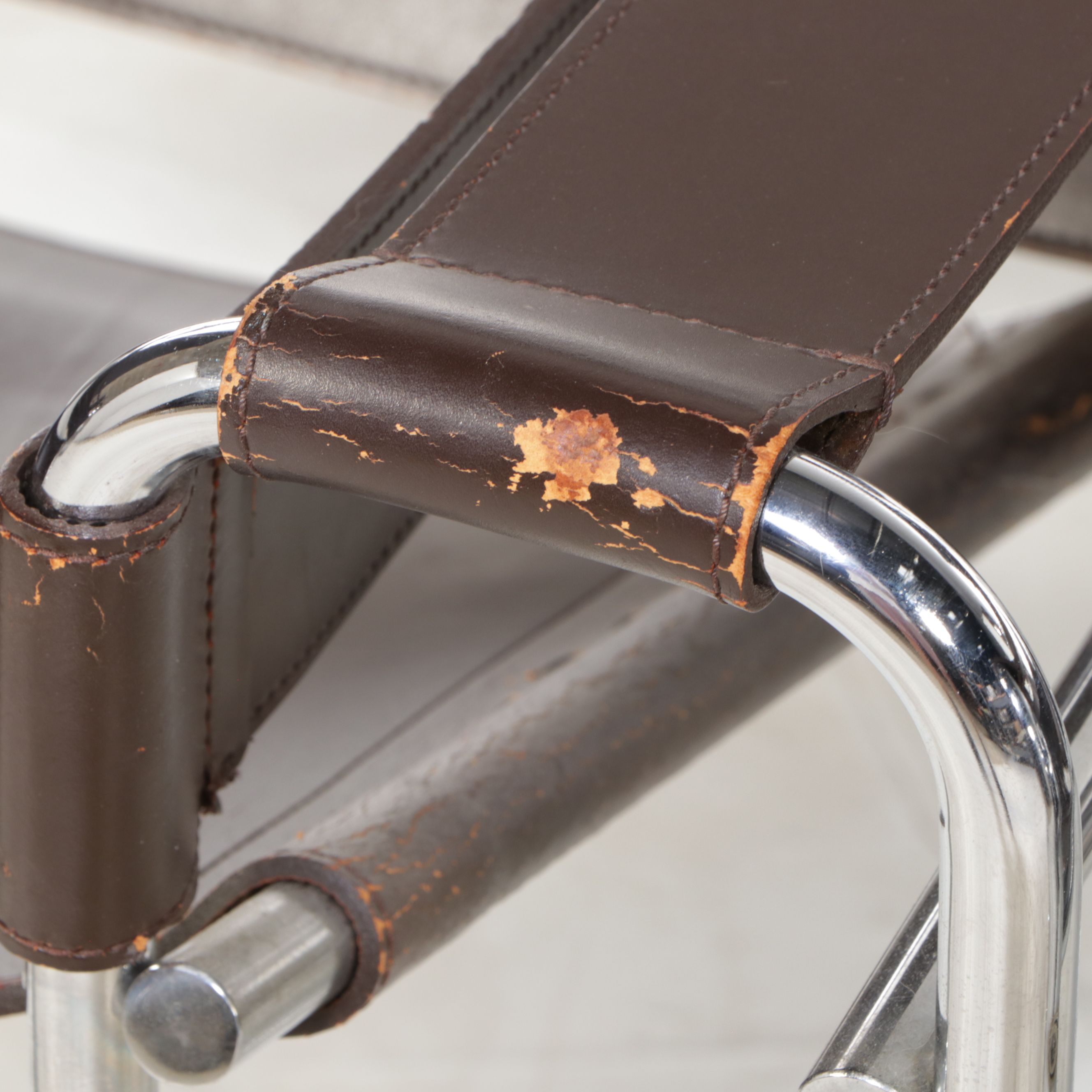 Pair of Stendig Mid Century Modern Leather Arm Chairs