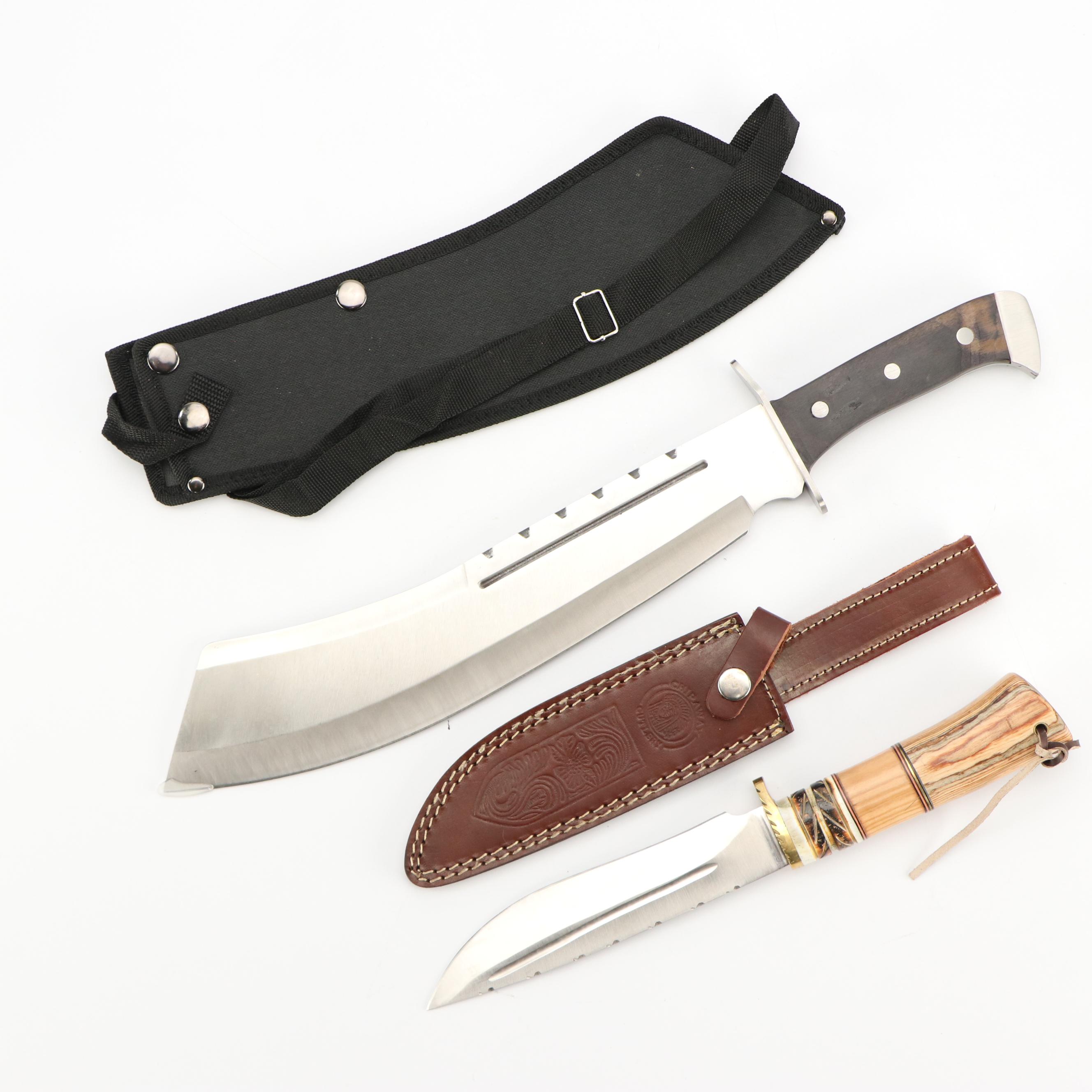 Chipaway Cutlery Bone and Wooden Handled Knife with Machete