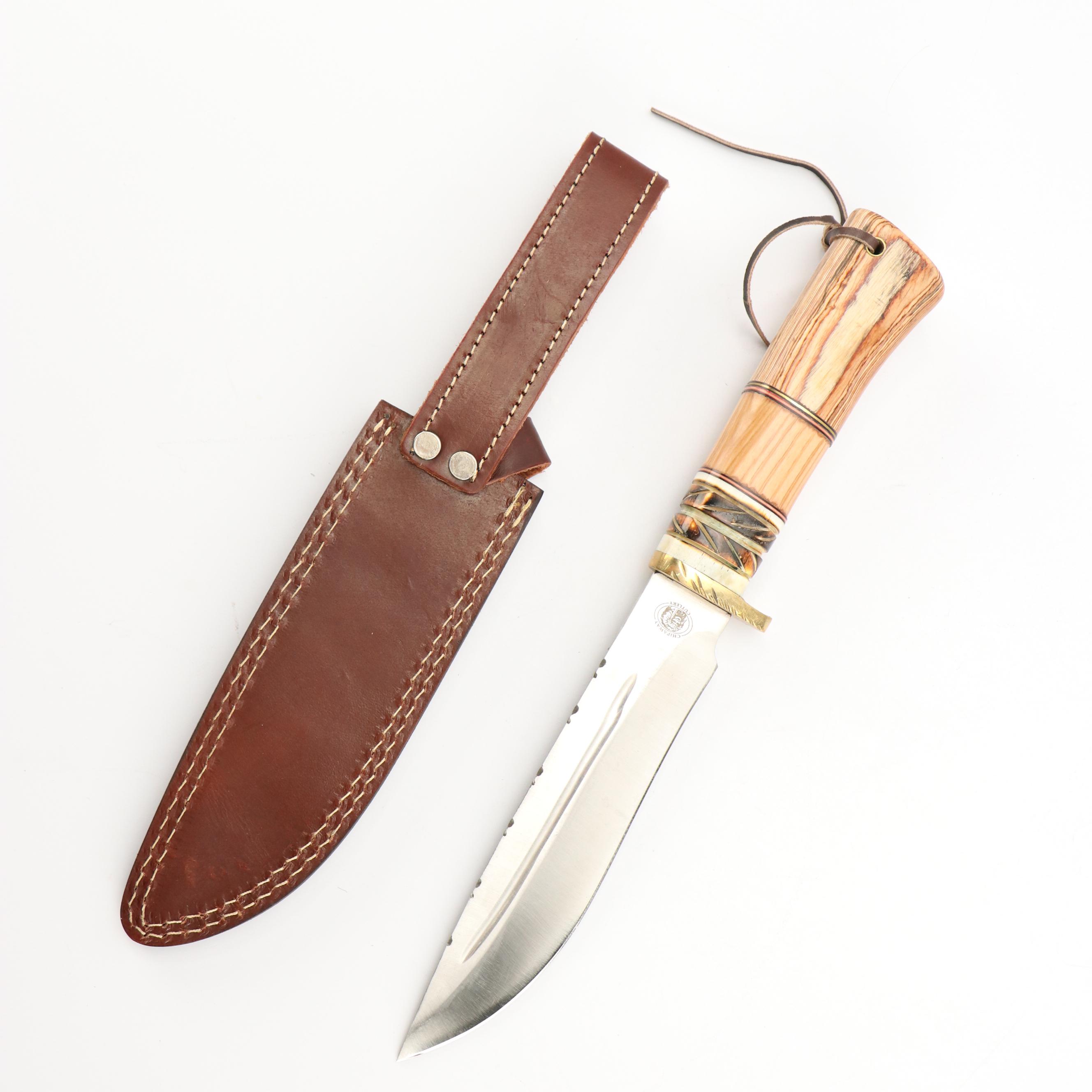 Chipaway Cutlery Bone and Wooden Handled Knife with Machete