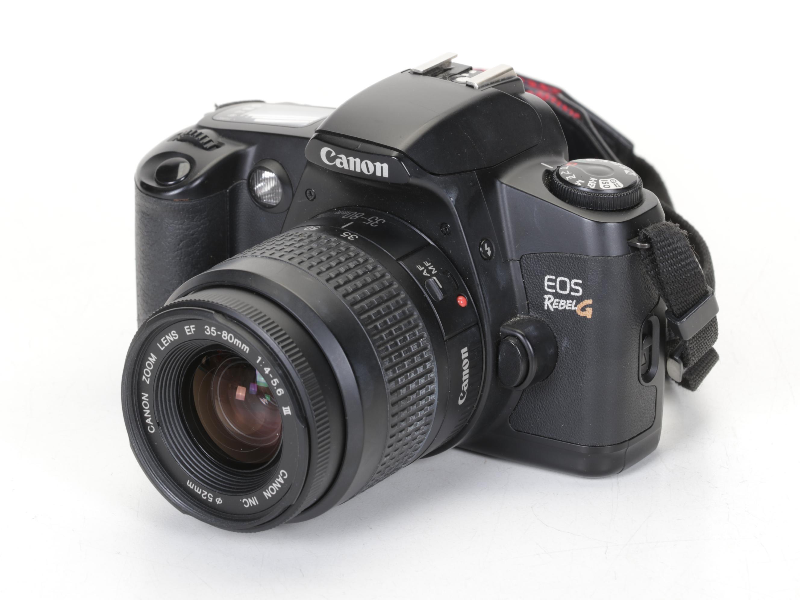 Canon EOS Rebel G 35MM Film SLR Camera with 80-200mm Lens & Camera Bag