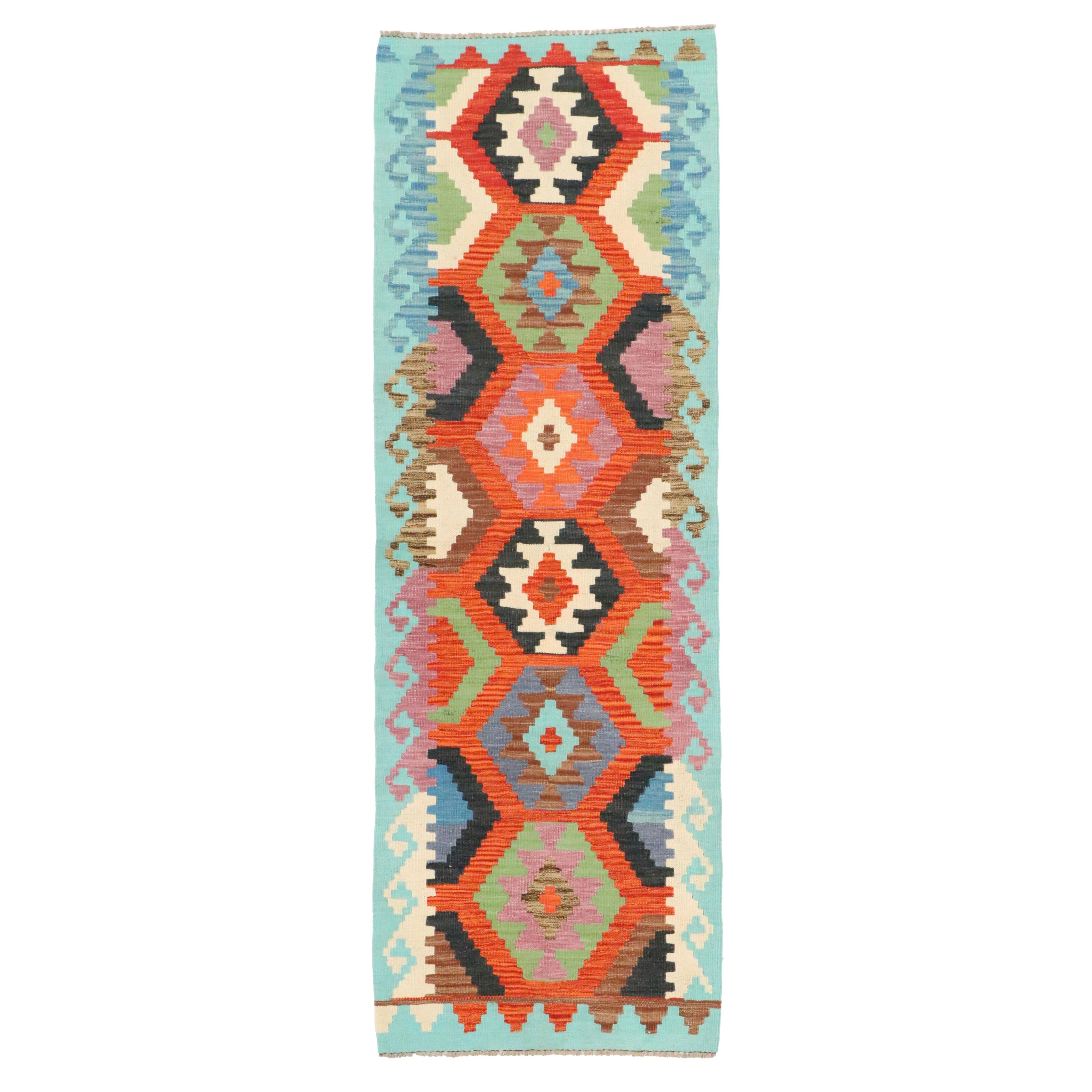 2'8 x 7'9 Handwoven Pakistani Kilim Carpet Runner