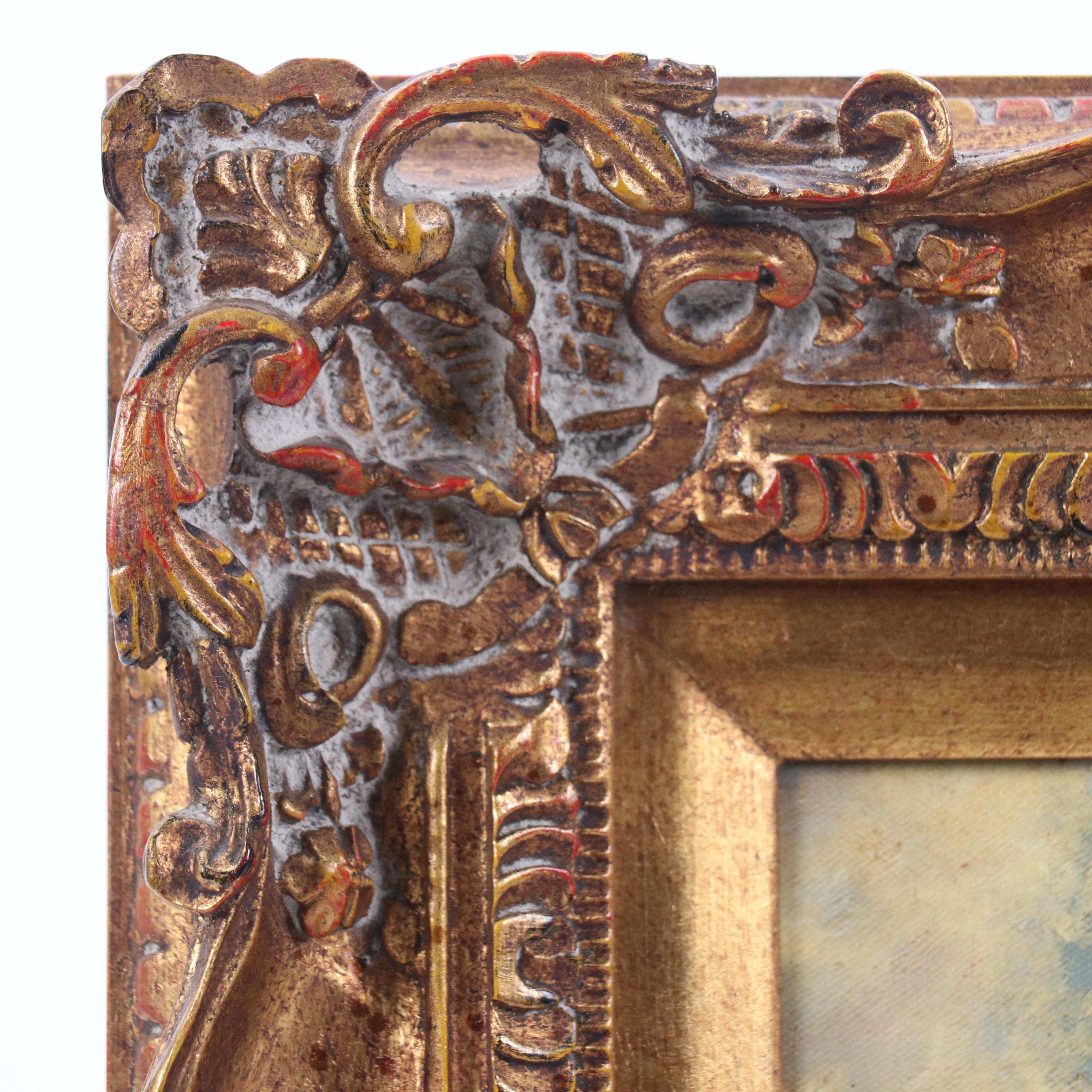 Eric Nialson Maritime Oil Painting with Sailing Ships, Early 20th Century