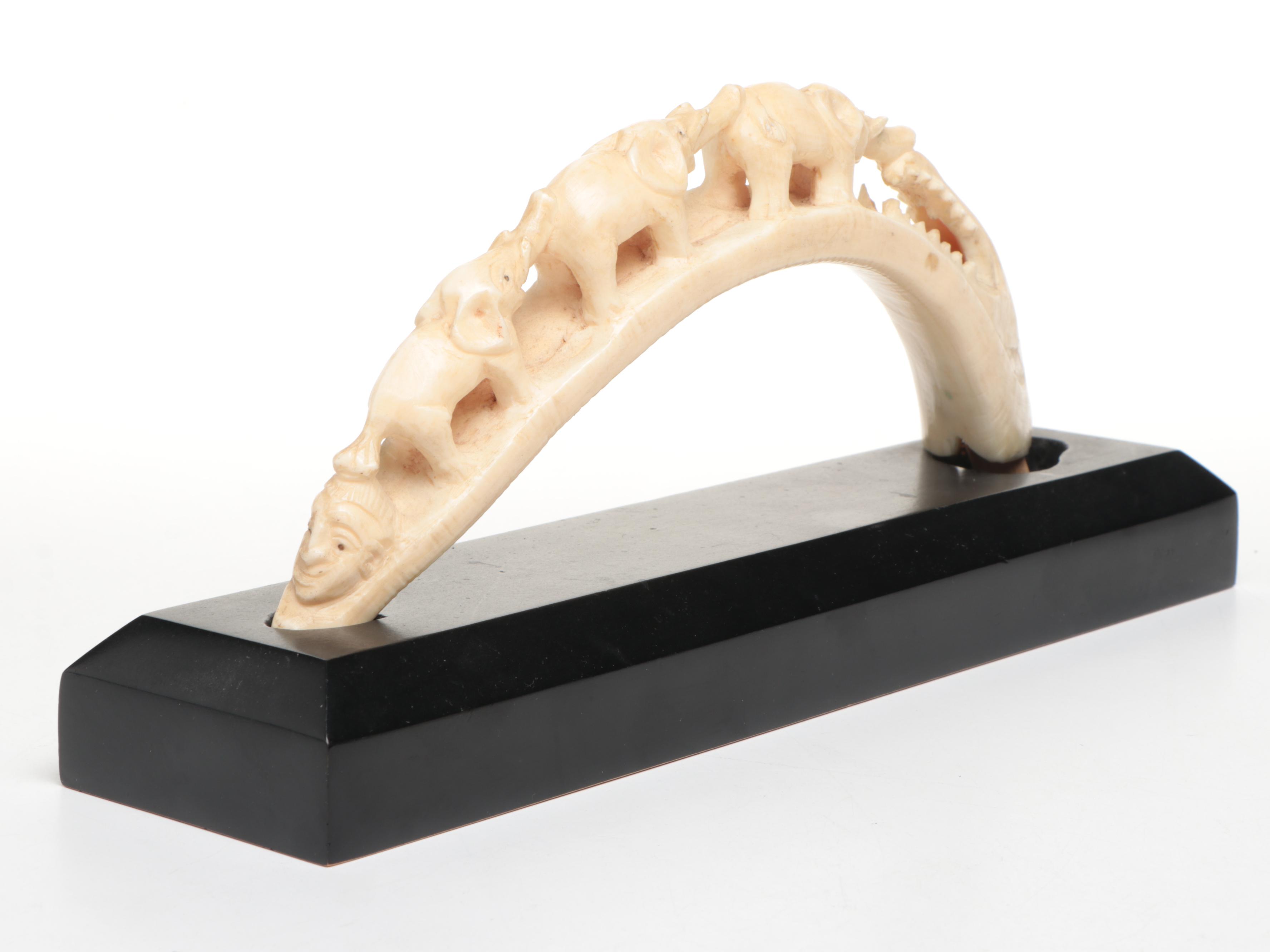 Carved Hippo Tusk