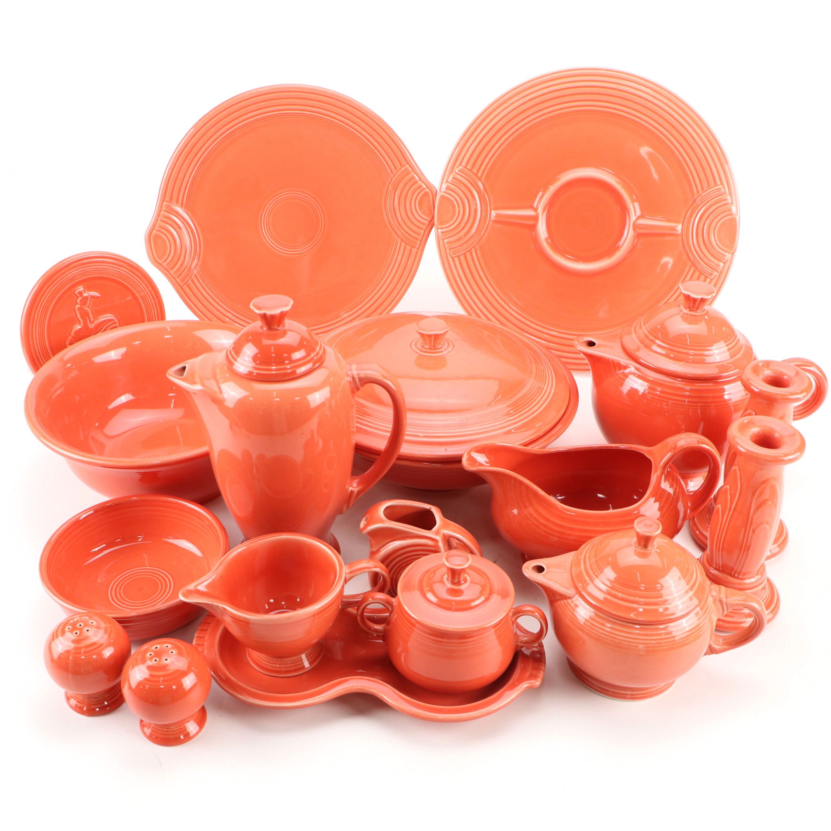 Homer Laughlin "Fiesta Persimmon" Ceramic Dinnerware and Serving Pieces