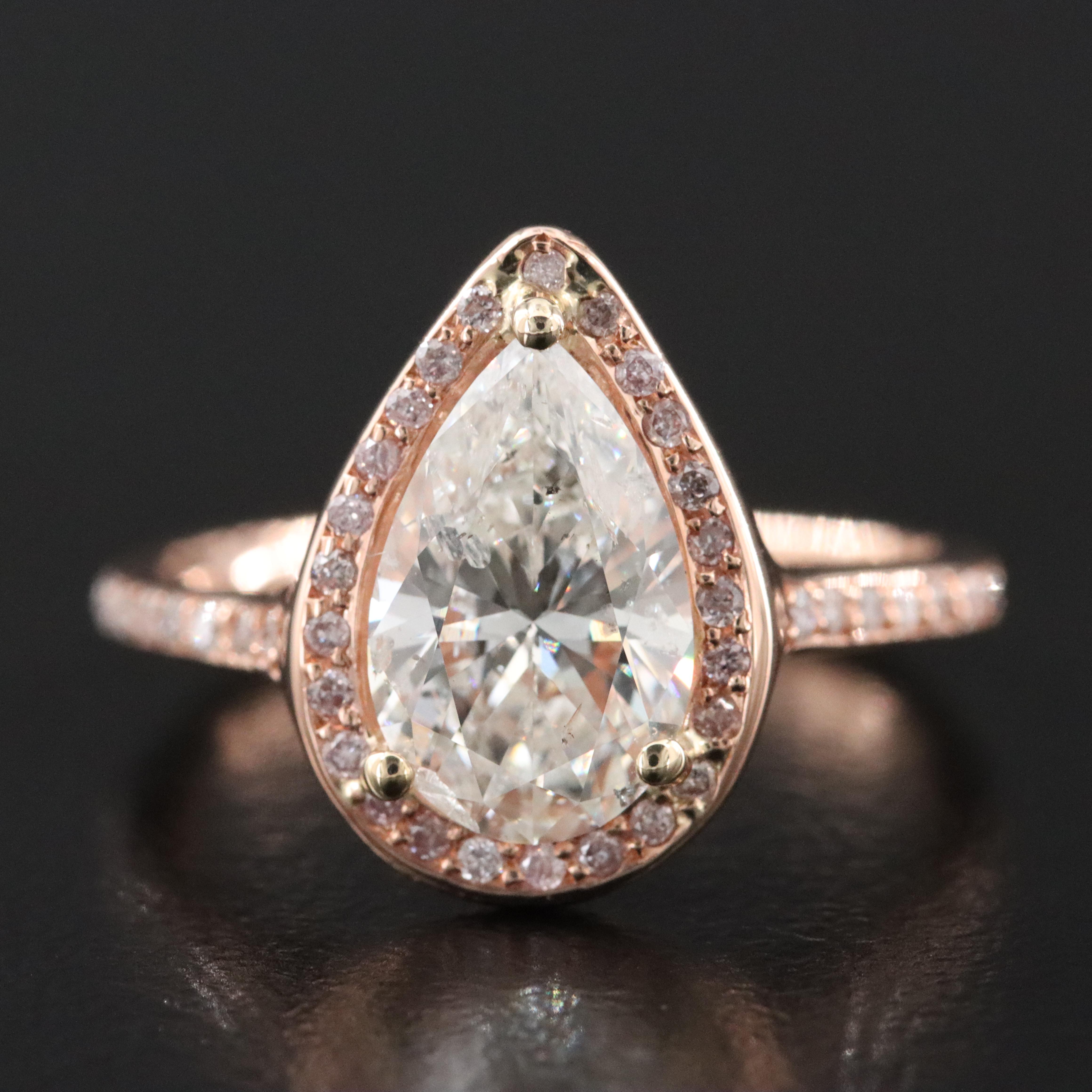 18K Rose Gold 1.94 CTW Diamond Ring with GIA eReport