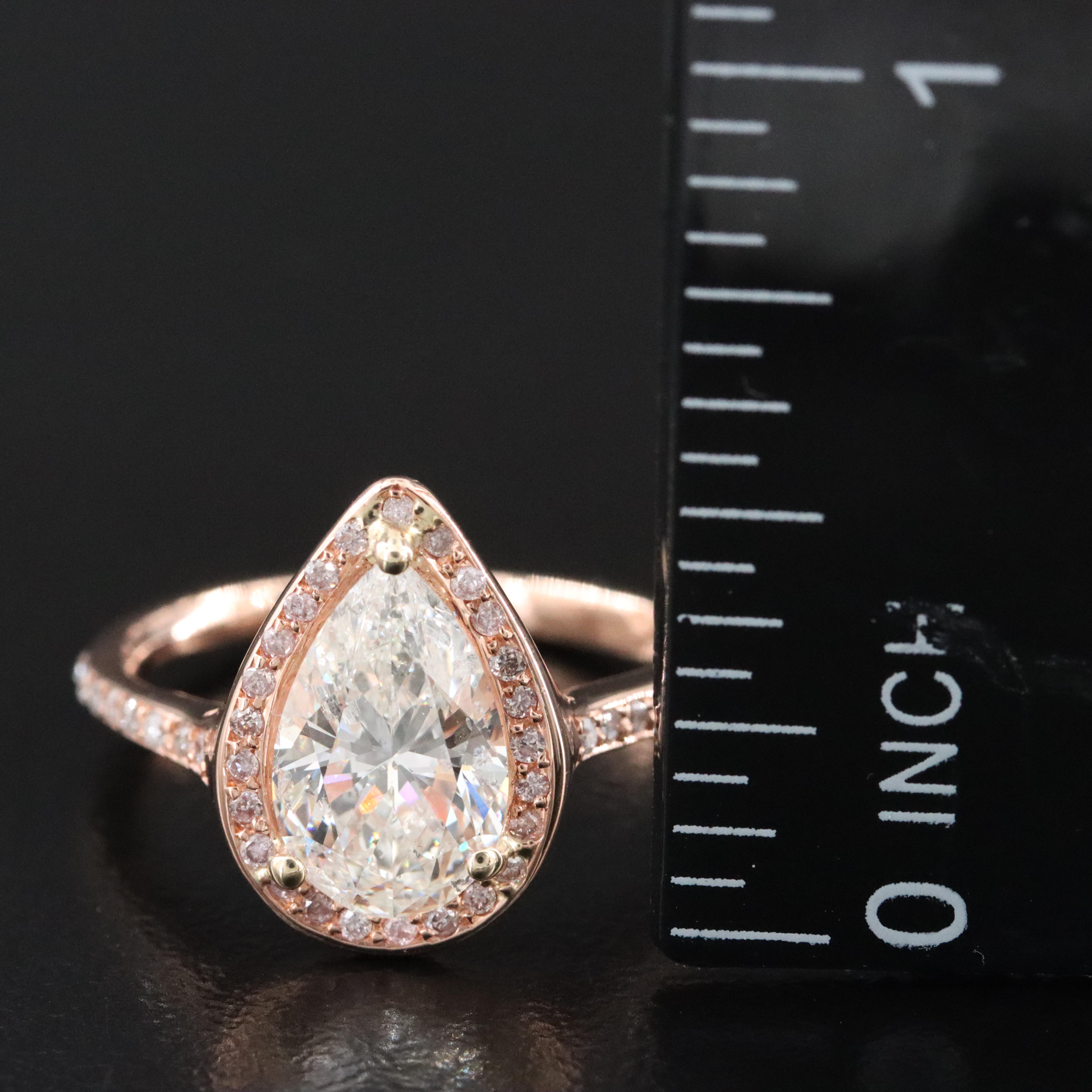 18K Rose Gold 1.94 CTW Diamond Ring with GIA eReport