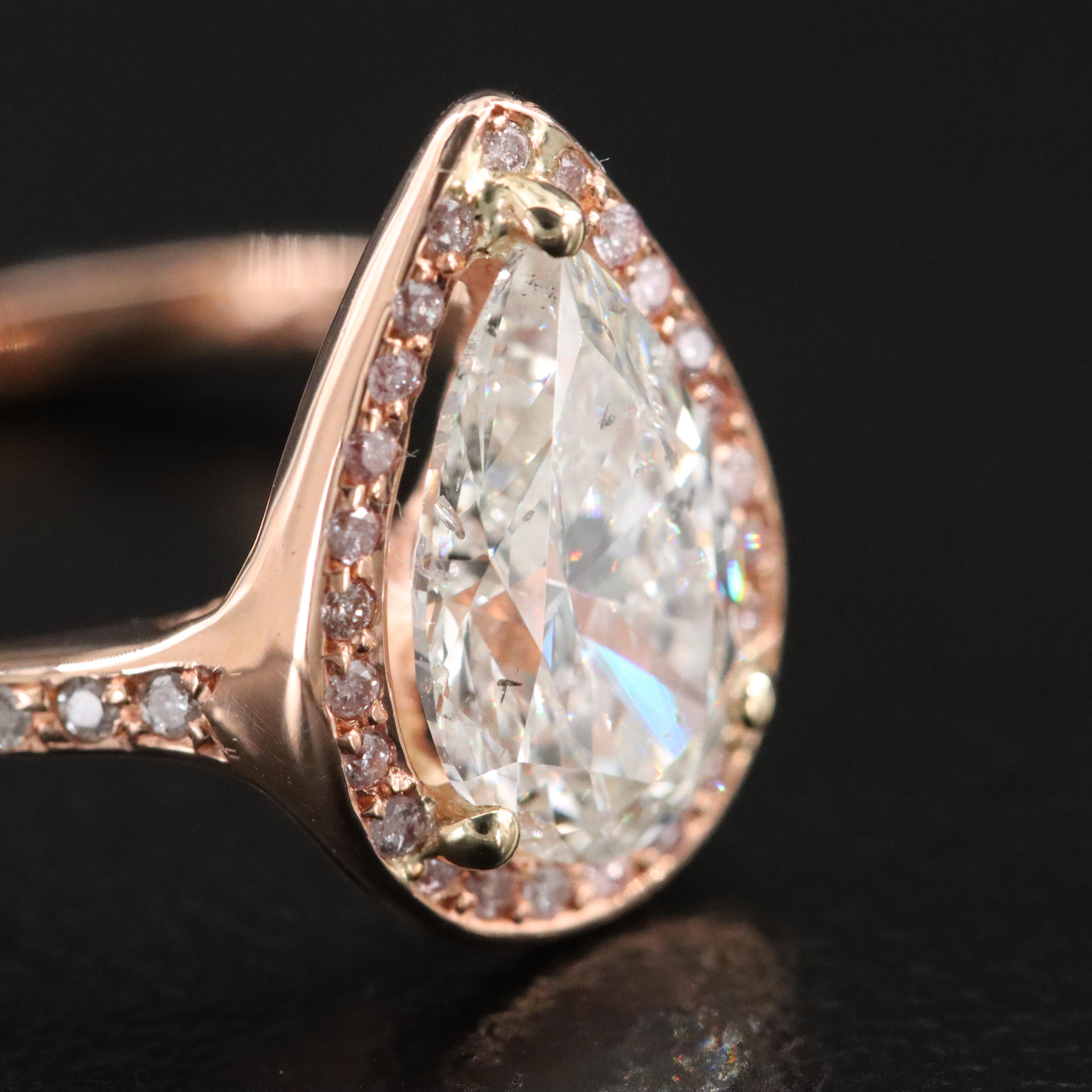 18K Rose Gold 1.94 CTW Diamond Ring with GIA eReport