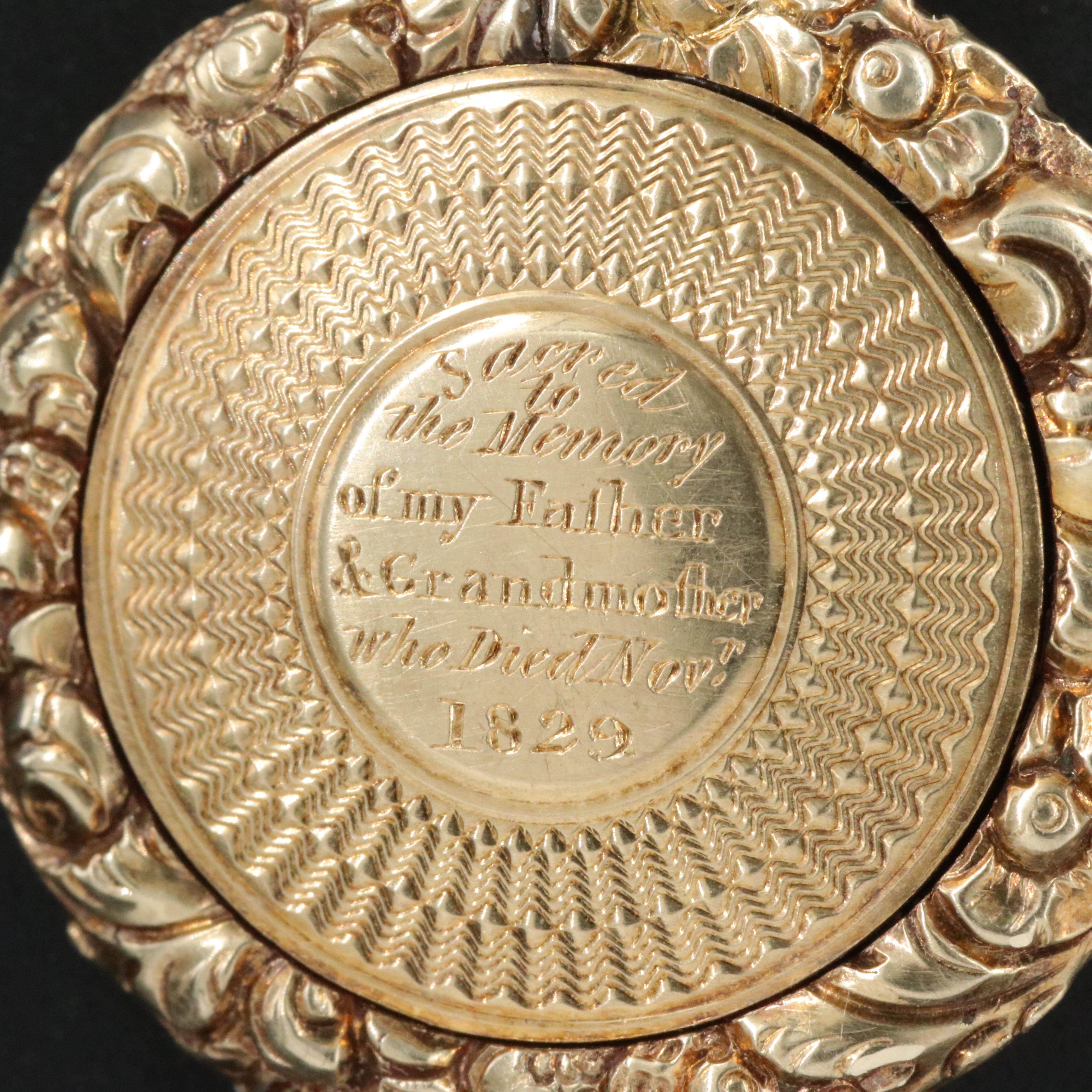 Victorian 10K Mourning Hair Locket Pendant