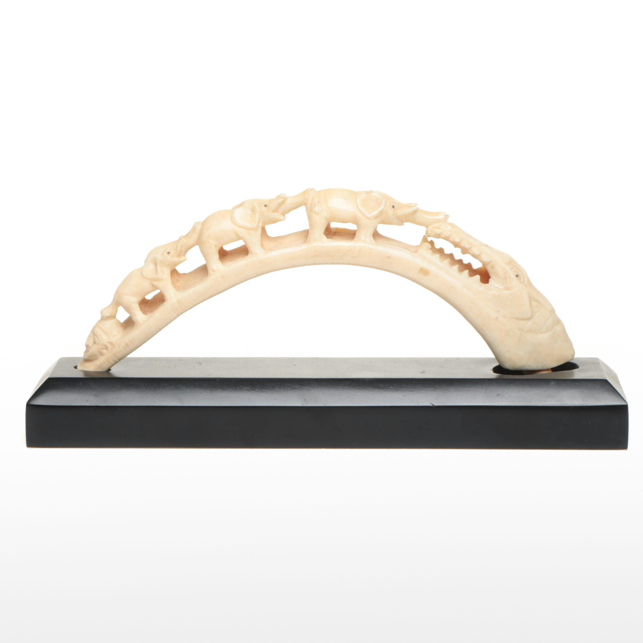Carved Hippo Tusk