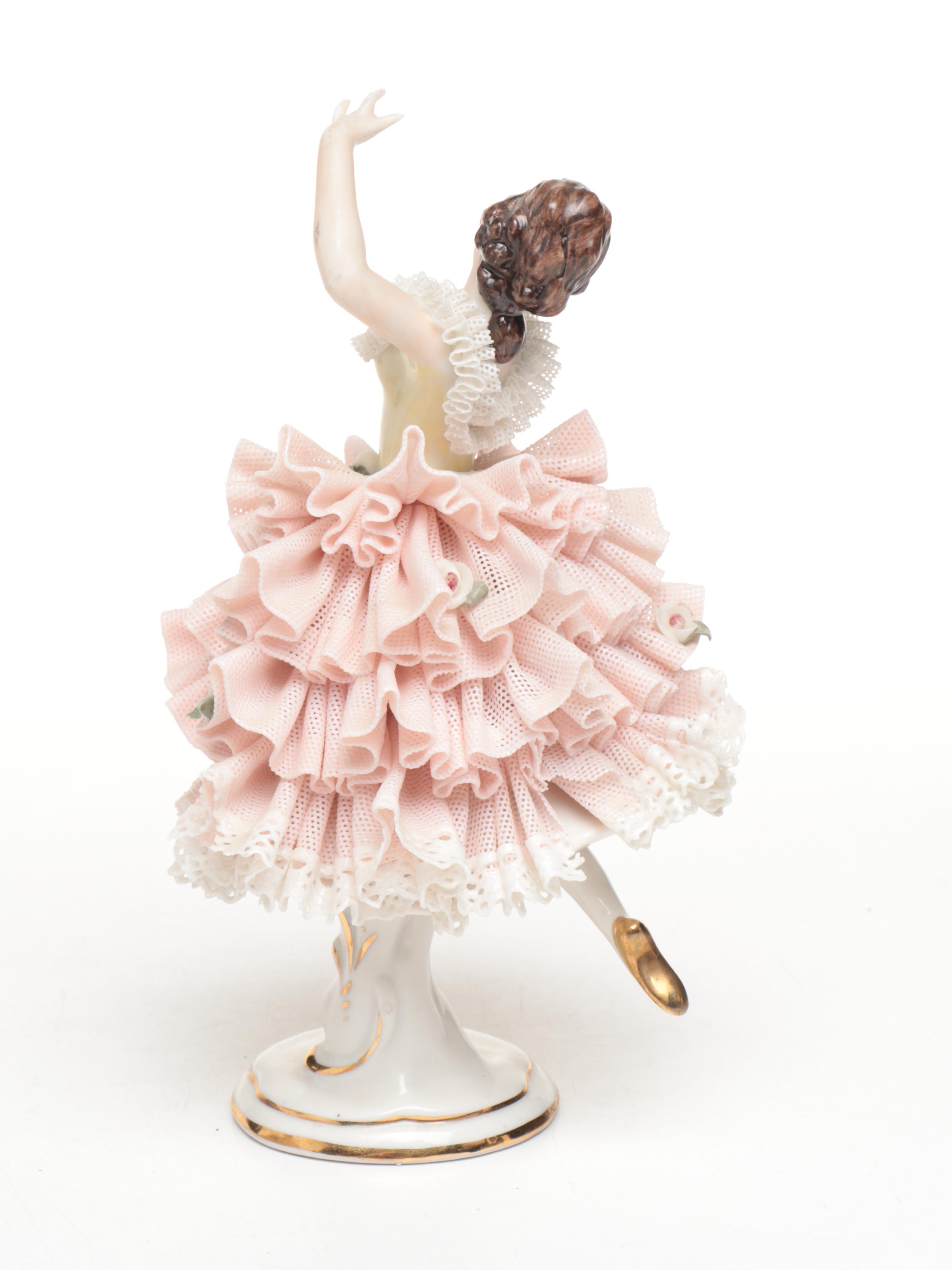 Dresden Porcelain Lace Ballerina Figures